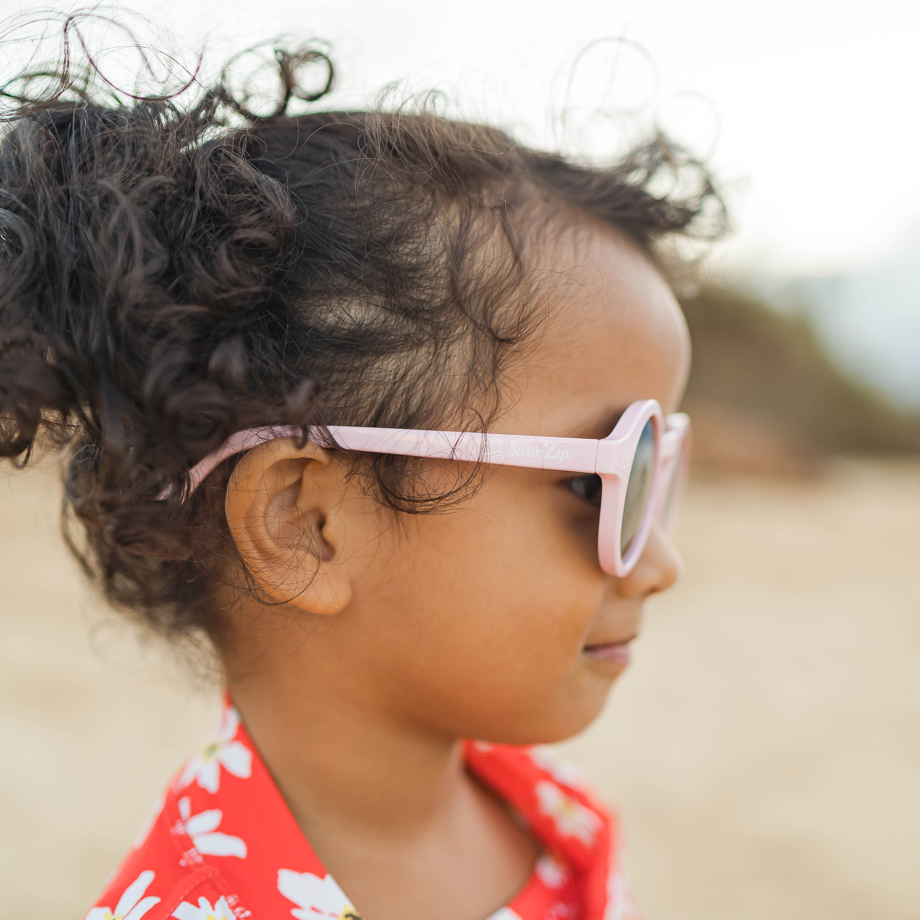 Kids Round Sunglasses - Pink-SwimZip UPF 50+ Sun Protective Swimwear & UV Zipper Rash Guards-pos3