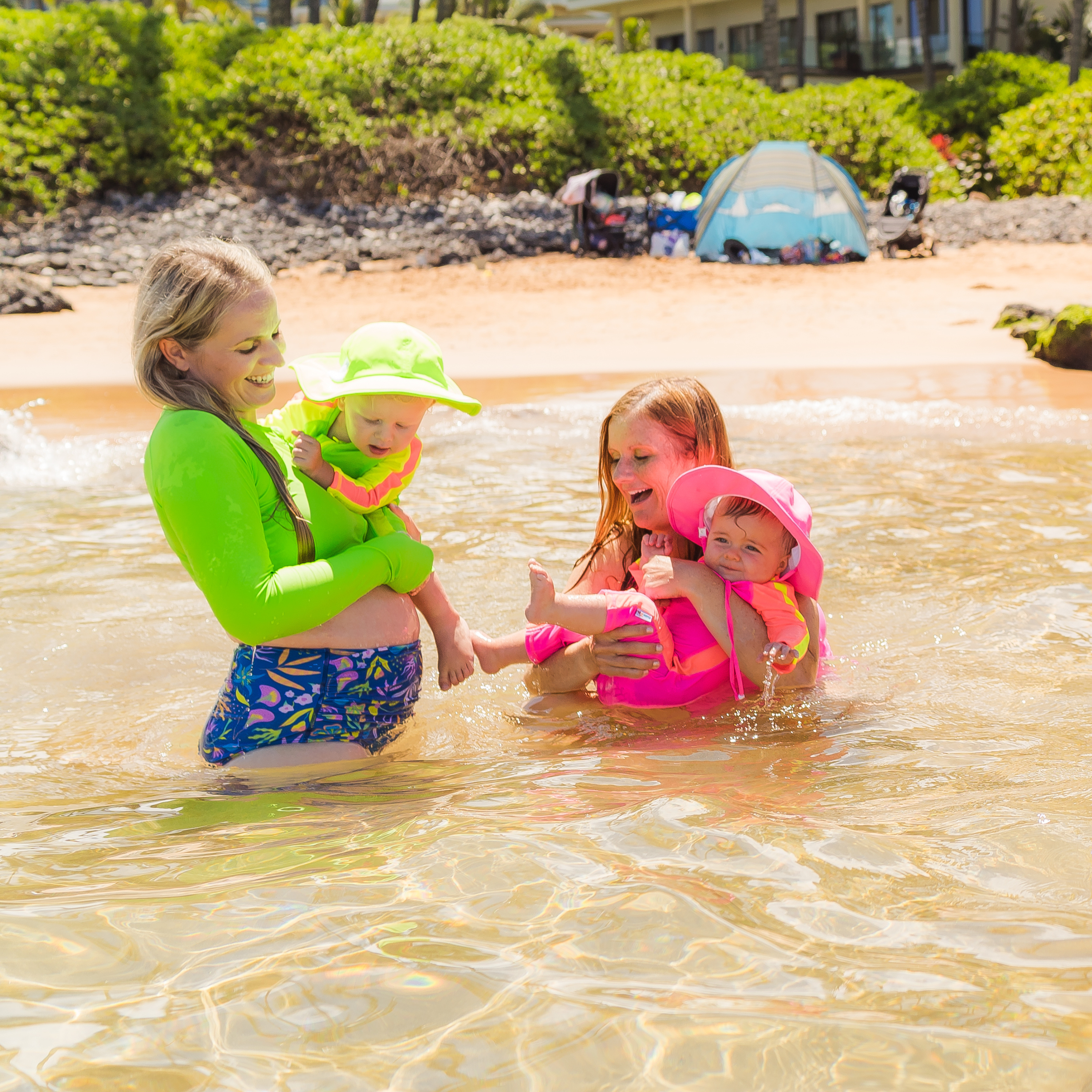 Kids Wide Brim Sun Hat "Fun Sun Day Play Hat" - Neon Lime Green-SwimZip UPF 50+ Sun Protective Swimwear & UV Zipper Rash Guards-pos12