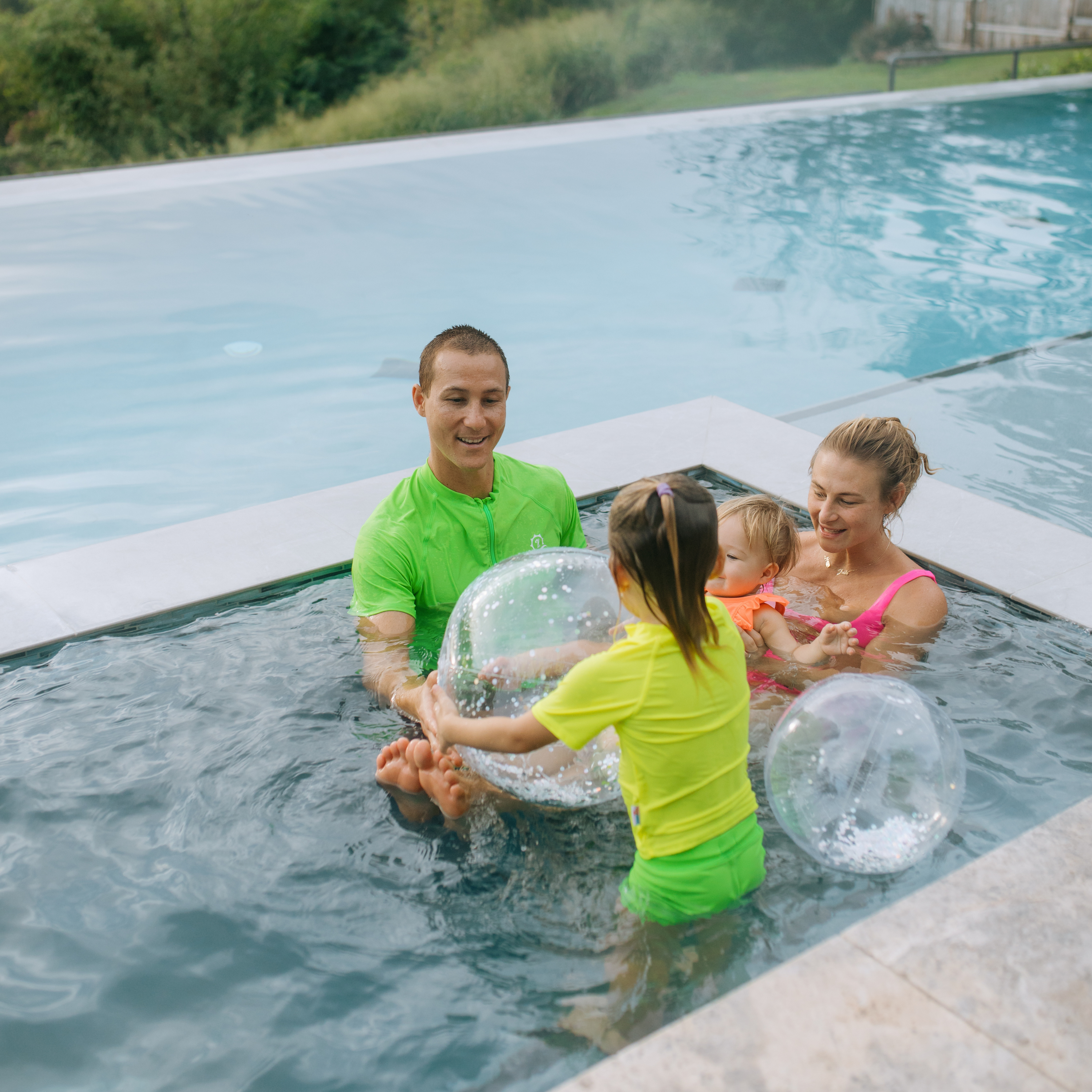 Kids Euro Swim Shorties | "Neon Green"-SwimZip UPF 50+ Sun Protective Swimwear & UV Zipper Rash Guards-pos8