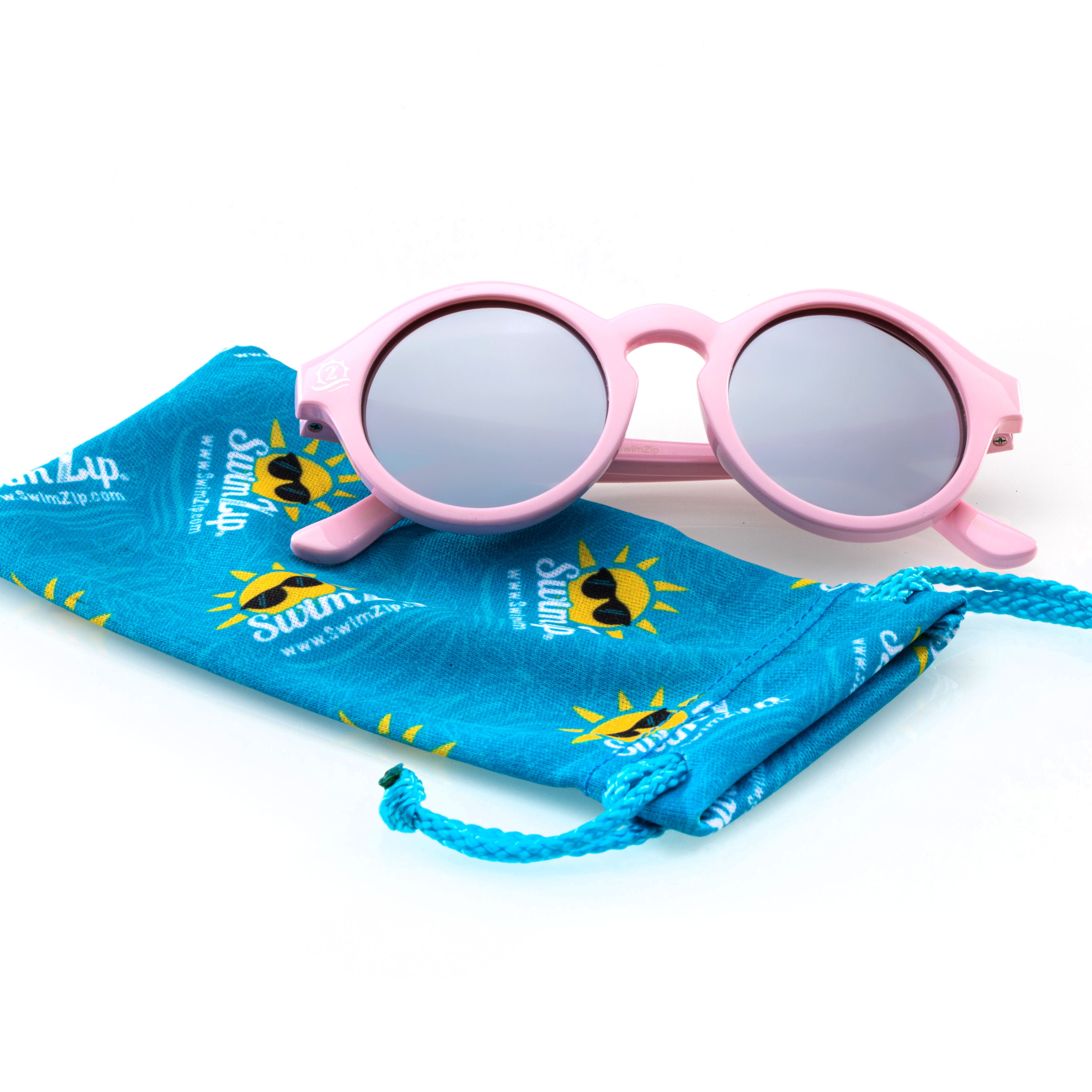 Kids Round Sunglasses - Pink-SwimZip UPF 50+ Sun Protective Swimwear & UV Zipper Rash Guards-pos4
