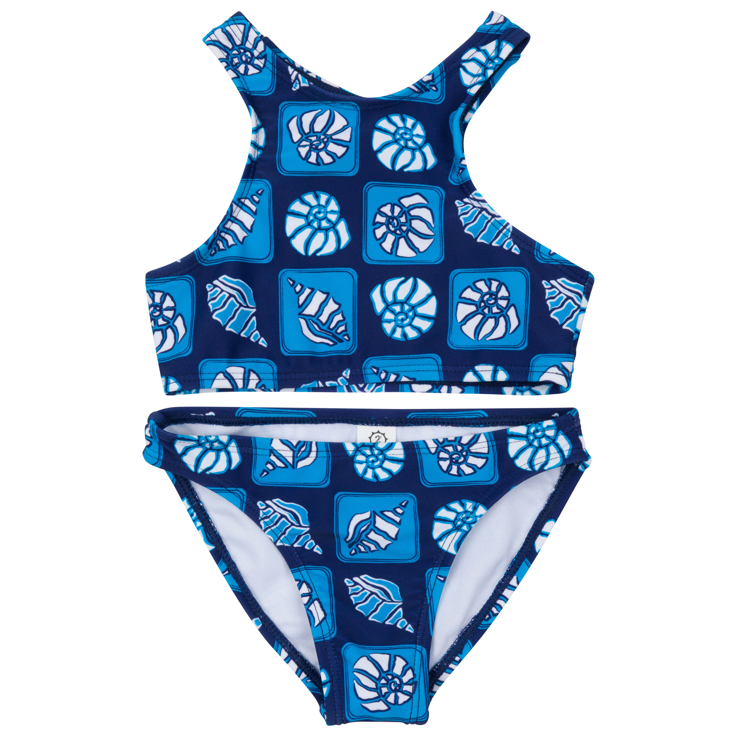 Girls Halter Top Bikini Set (2 Piece) | "Coastal"-SwimZip UPF 50+ Sun Protective Swimwear & UV Zipper Rash Guards-pos1