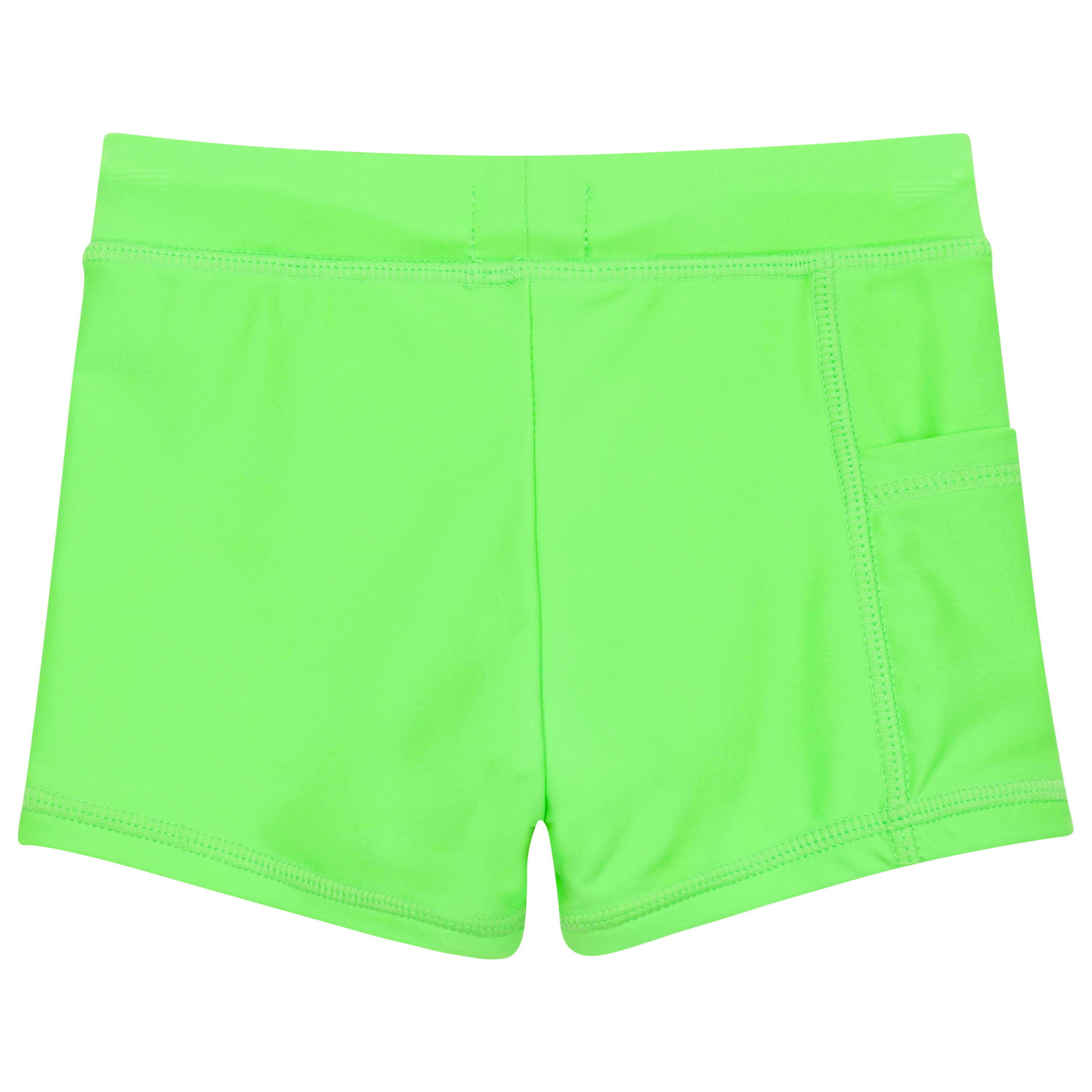 Kids Euro Swim Shorties | "Neon Green"-SwimZip UPF 50+ Sun Protective Swimwear & UV Zipper Rash Guards-pos11