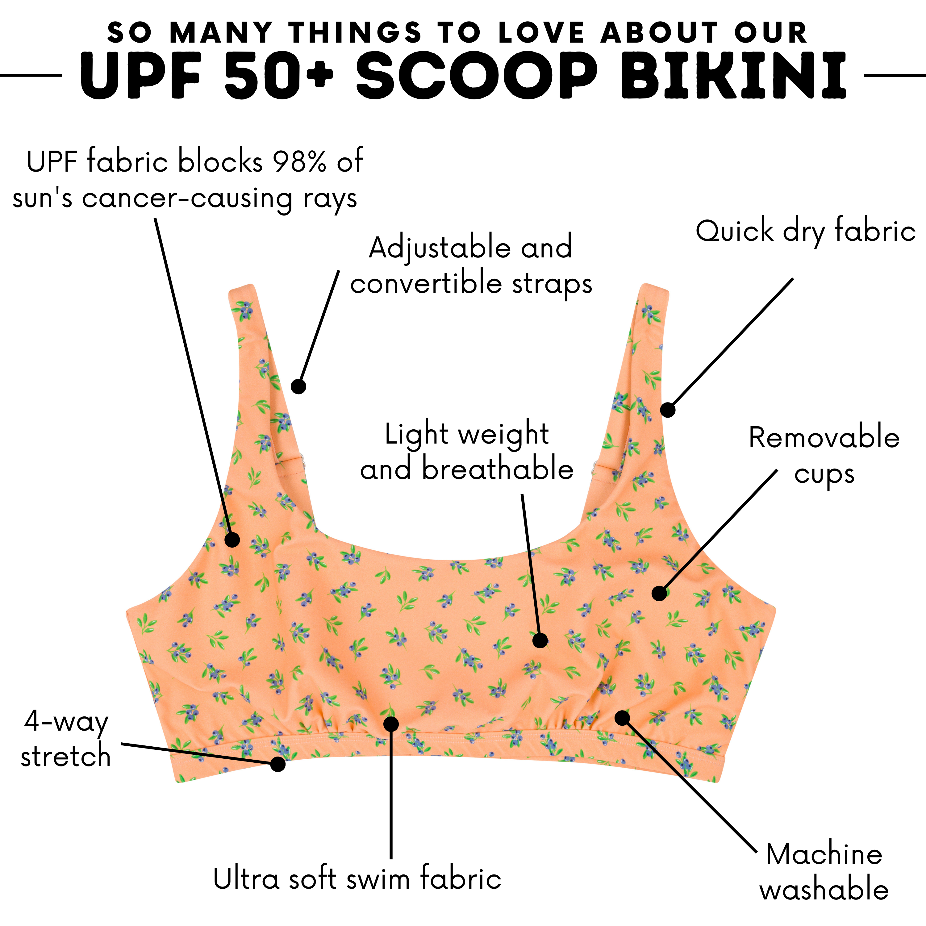 Women's Scoop Neck Bikini Top Plus Size | "Berry Bliss"-SwimZip UPF 50+ Sun Protective Swimwear & UV Zipper Rash Guards-pos3