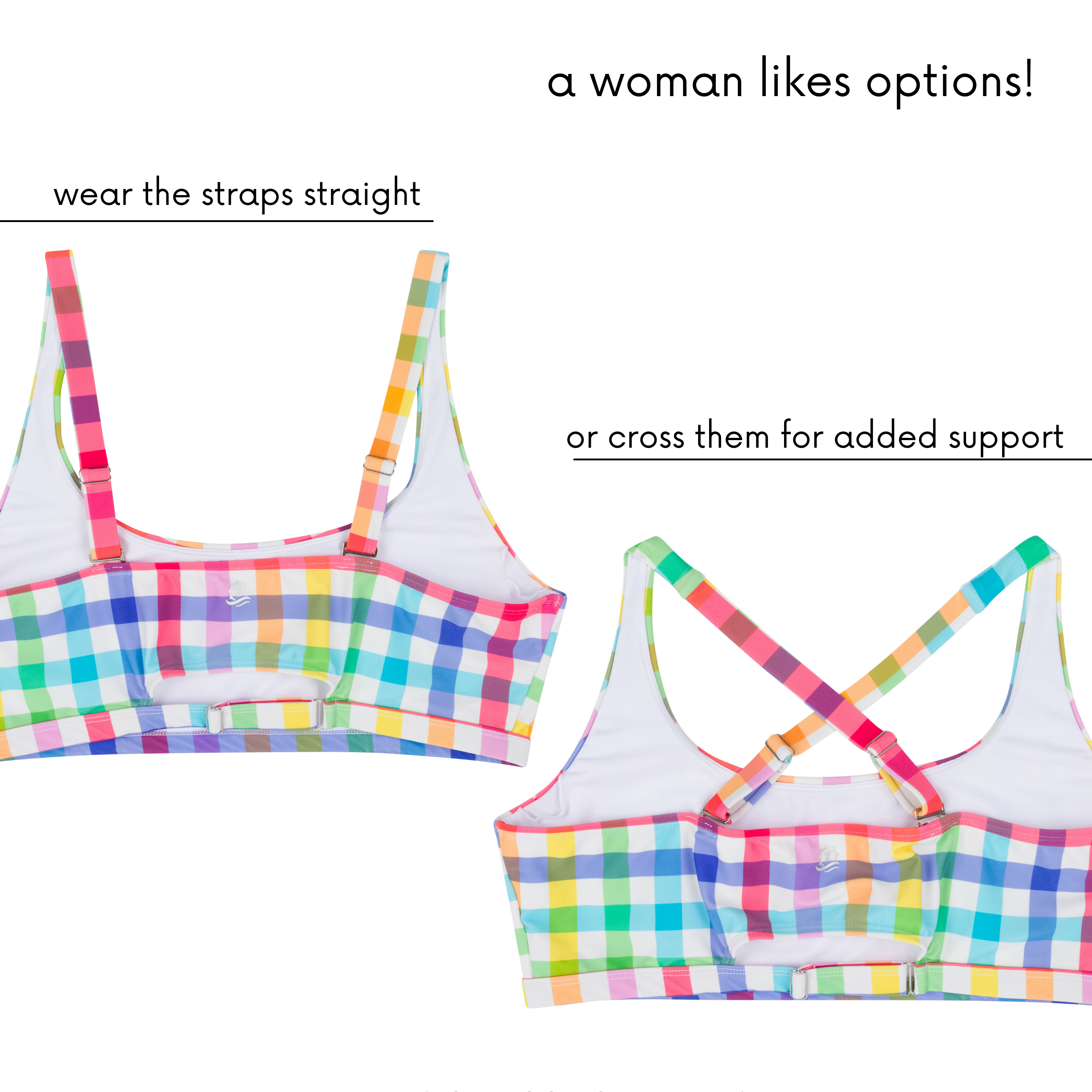 Women's Scoop Neck Bikini Top Plus Size | "Picnic Party"-SwimZip UPF 50+ Sun Protective Swimwear & UV Zipper Rash Guards-pos5