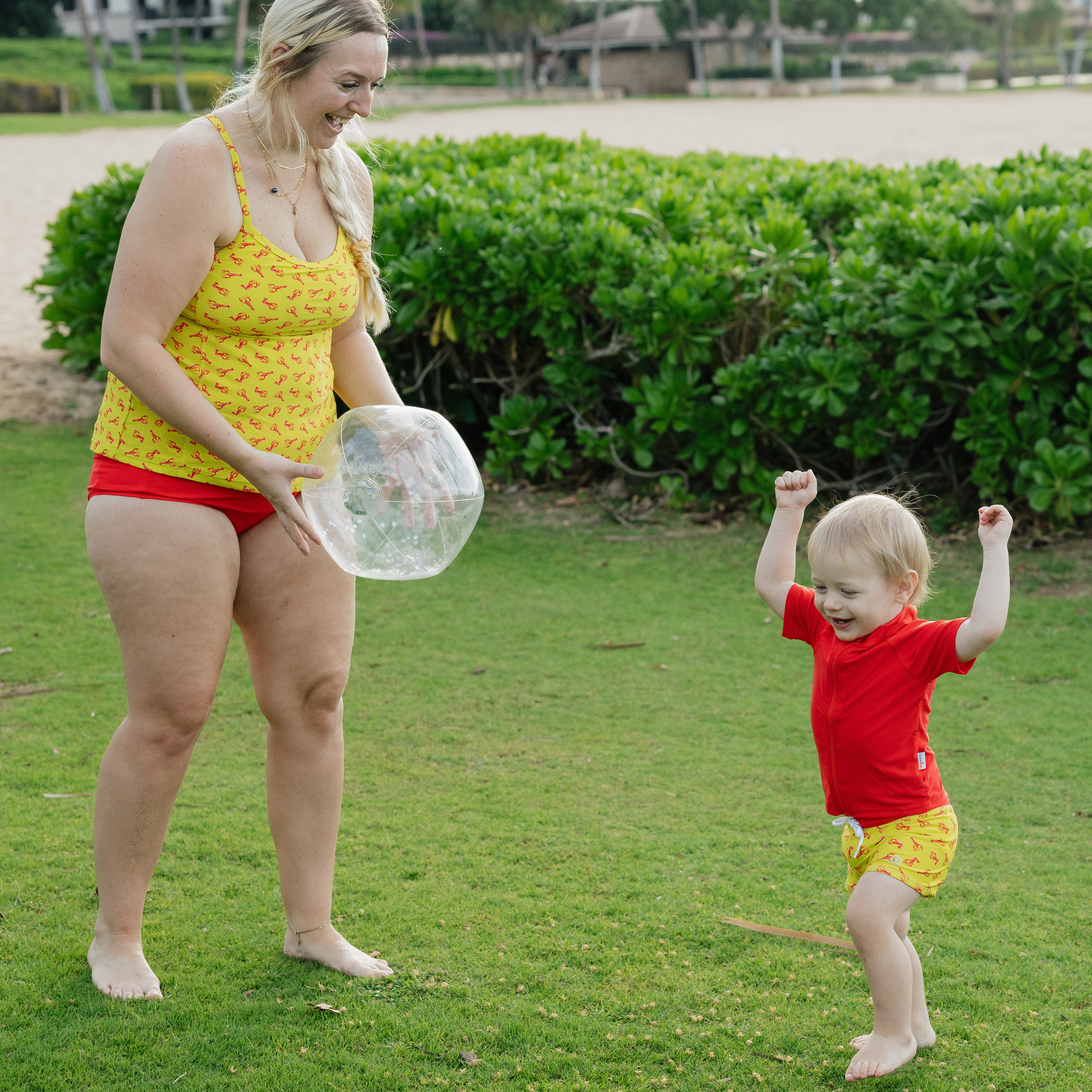 Kids Euro Swim Shorties | "Lobster"-SwimZip UPF 50+ Sun Protective Swimwear & UV Zipper Rash Guards-pos6