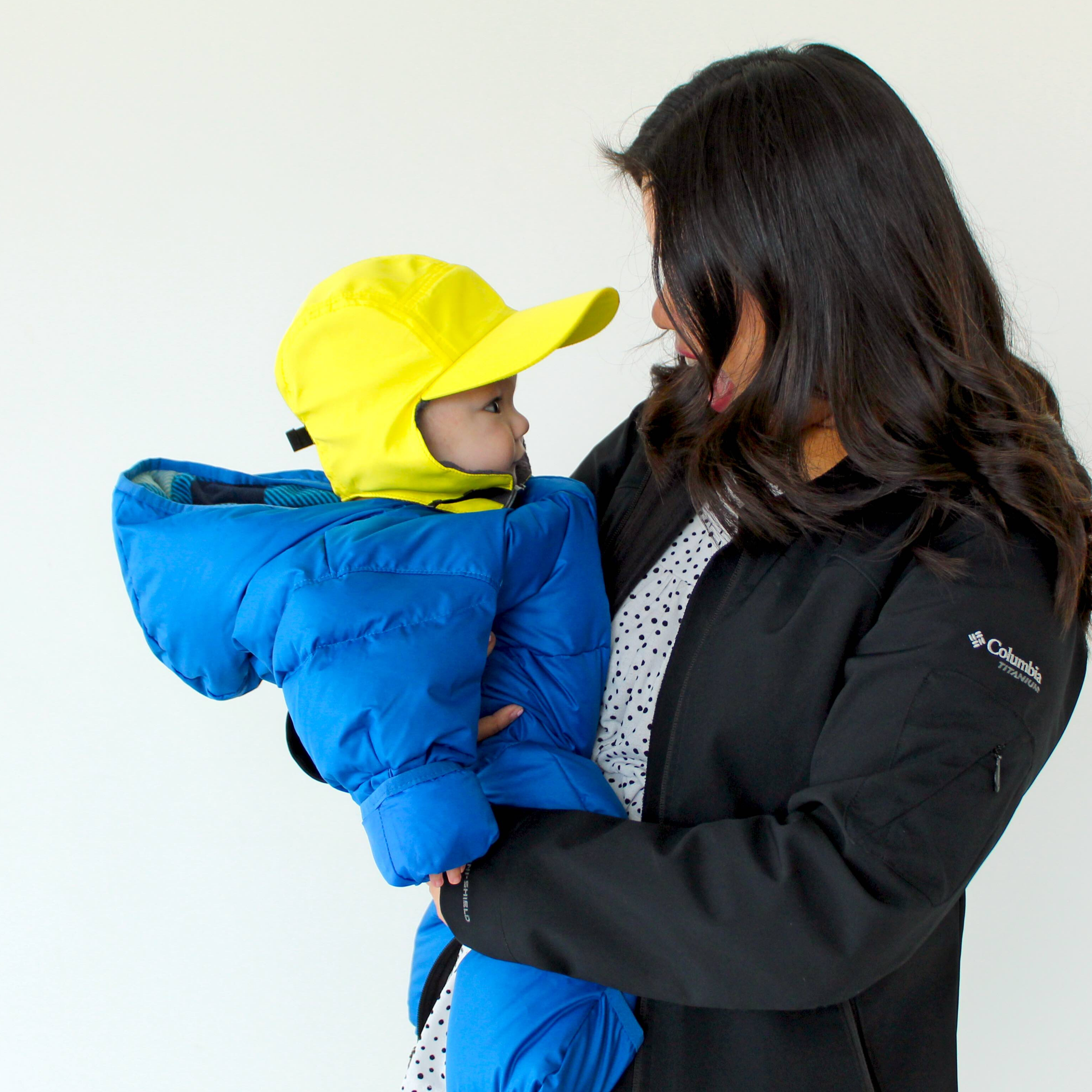 Kids Arctic Chill Winter Convertible Sun Hat - Yellow-SwimZip UPF 50+ Sun Protective Swimwear & UV Zipper Rash Guards-pos2