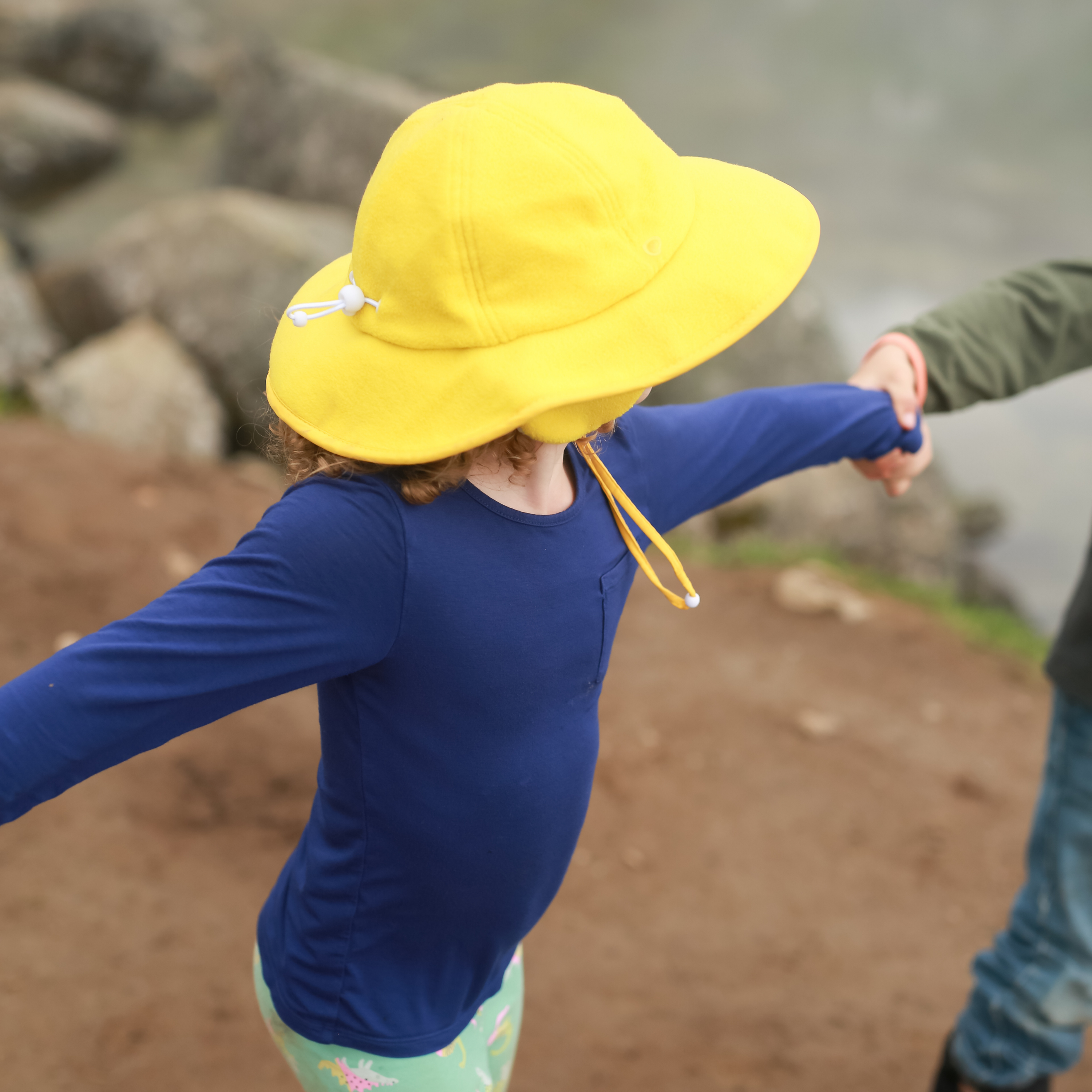 Kids Tundra Ear Flap Fleece Winter Wide Brim Sun Hat - Radiant Yellow-SwimZip UPF 50+ Sun Protective Swimwear & UV Zipper Rash Guards-pos3