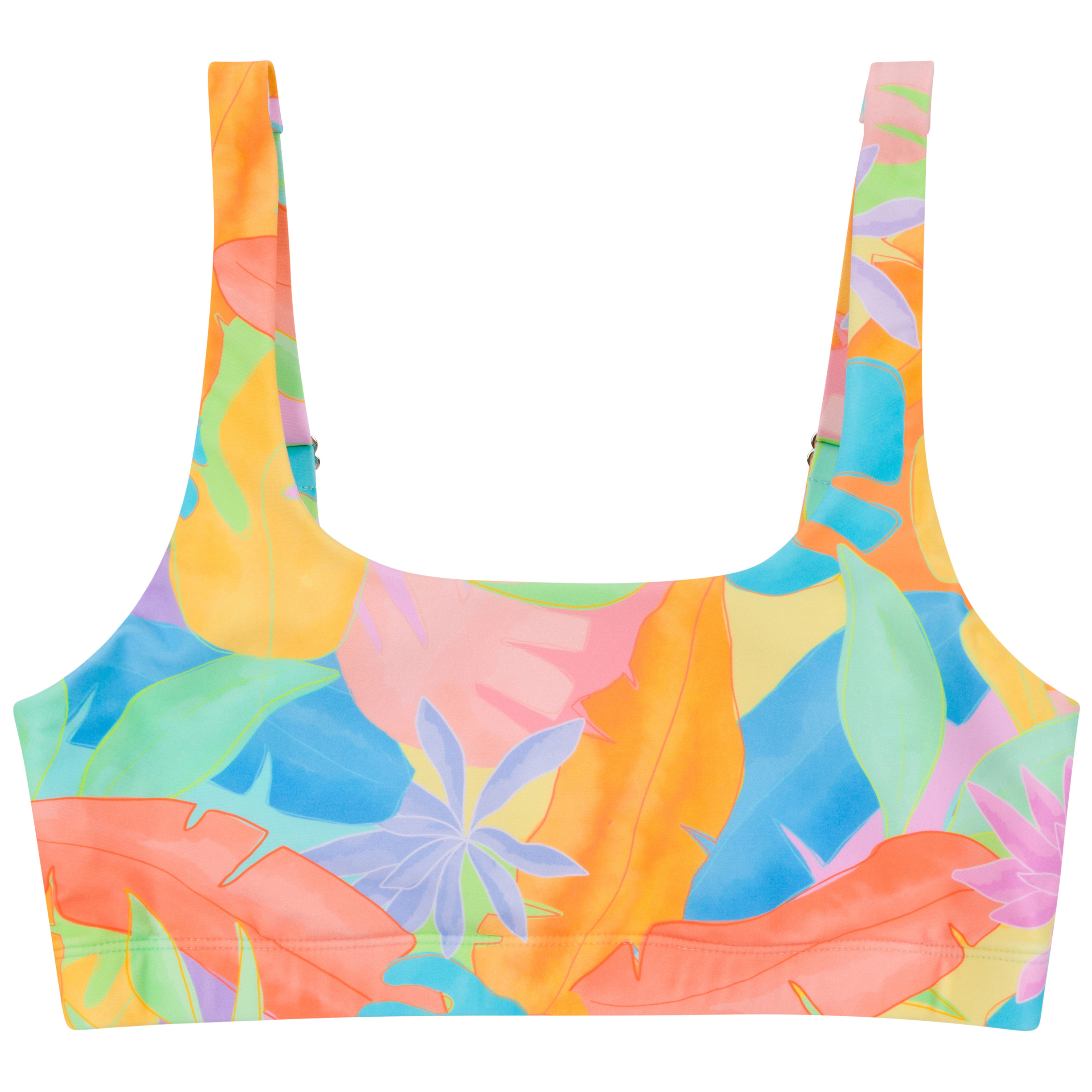 Women's Scoop Neck Bikini Top | "Vibrant Vacay"-SwimZip UPF 50+ Sun Protective Swimwear & UV Zipper Rash Guards-pos1