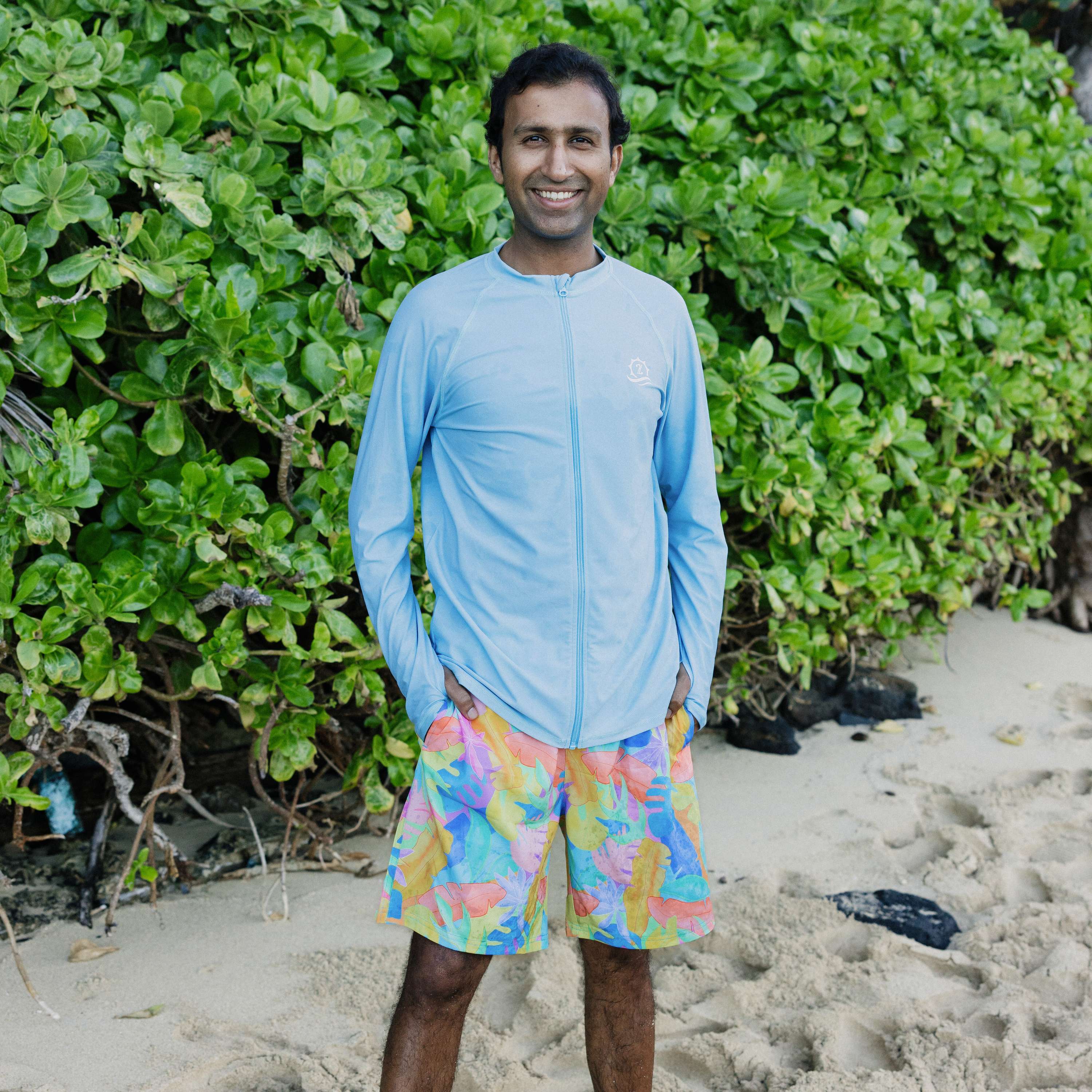 Men's 8" Swim Trunks Boxer Brief Liner | "Vibrant Vacay"-SwimZip UPF 50+ Sun Protective Swimwear & UV Zipper Rash Guards-pos6