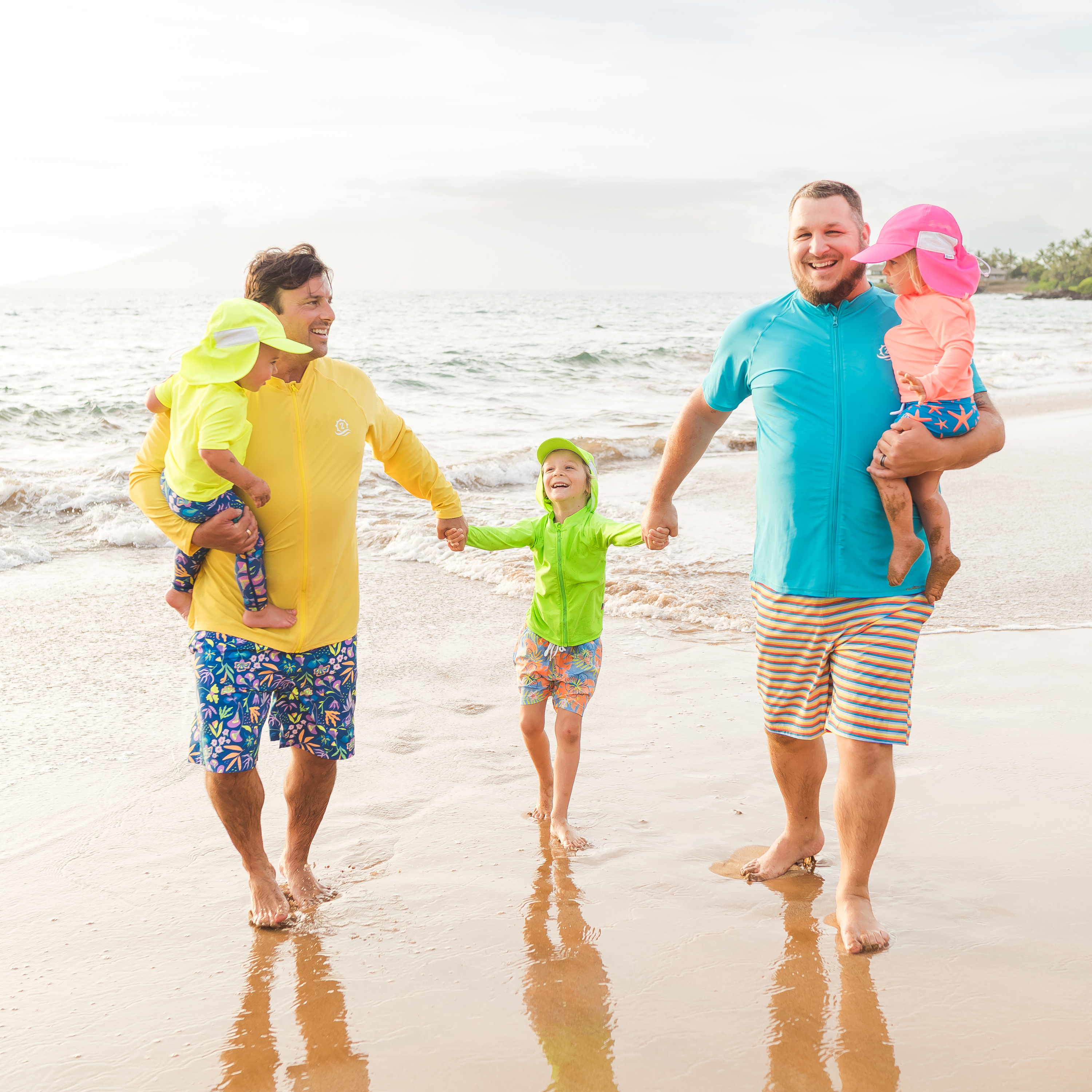 Kids Flap Hat | Neon Lemon Yellow-SwimZip UPF 50+ Sun Protective Swimwear & UV Zipper Rash Guards-pos11