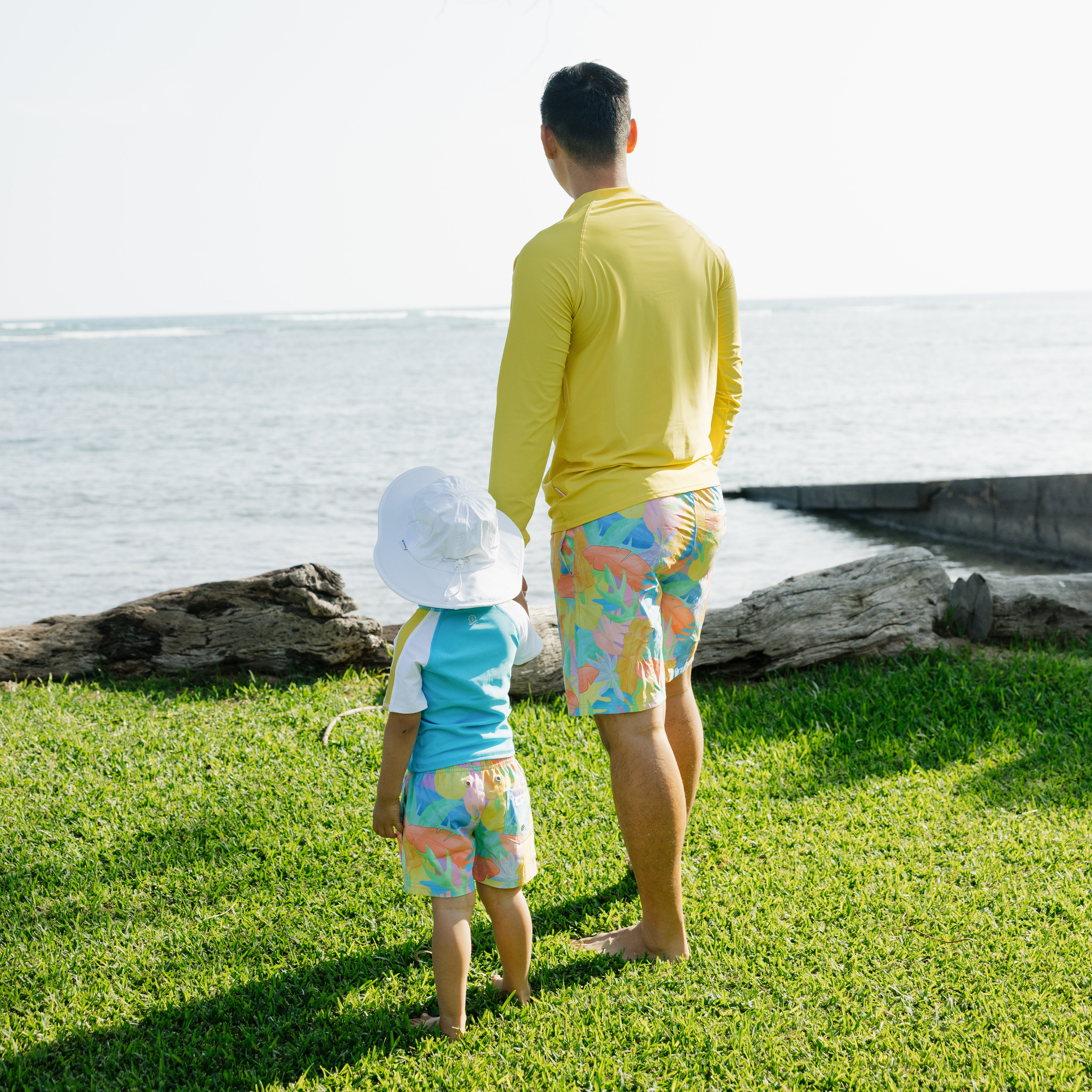 Boys Short Sleeve Zipper Rash Guard and Swim Trunk Set | "Vibrant Vacay"-SwimZip UPF 50+ Sun Protective Swimwear & UV Zipper Rash Guards-pos11