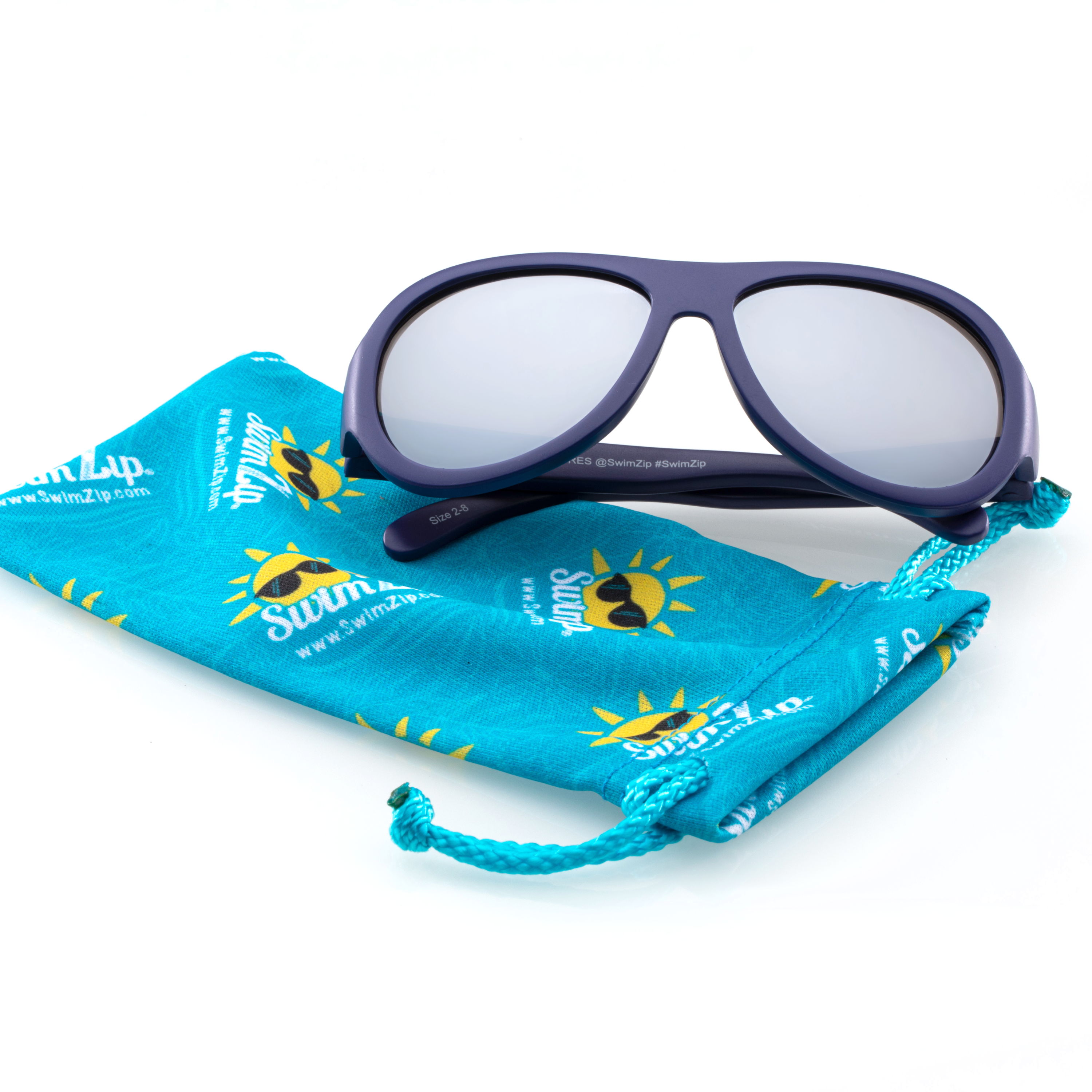 Kids Aviator Sunglasses - Navy-SwimZip UPF 50+ Sun Protective Swimwear & UV Zipper Rash Guards-pos4