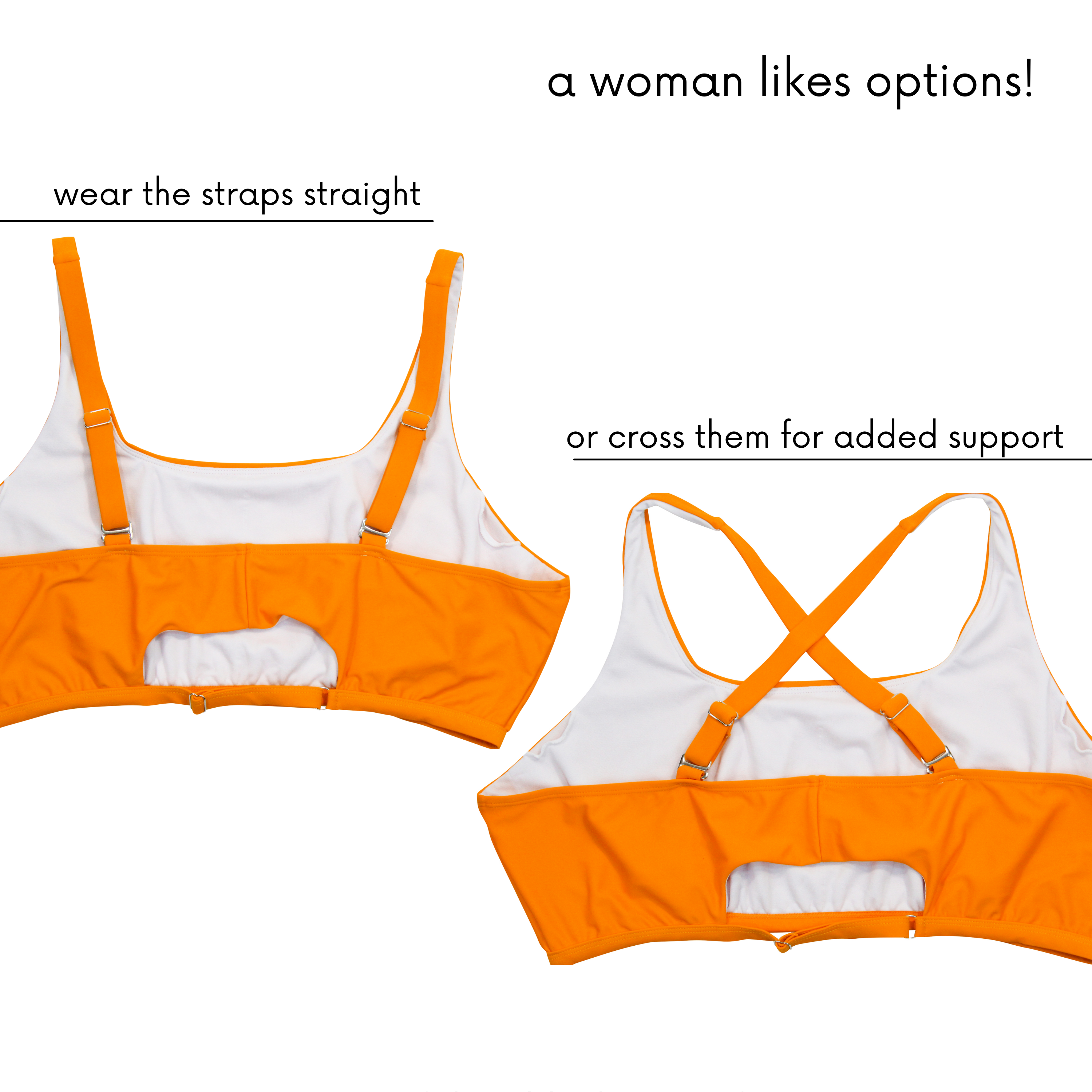 Women's Scoop Neck Bikini Top Plus Size | "Orange"-SwimZip UPF 50+ Sun Protective Swimwear & UV Zipper Rash Guards-pos5