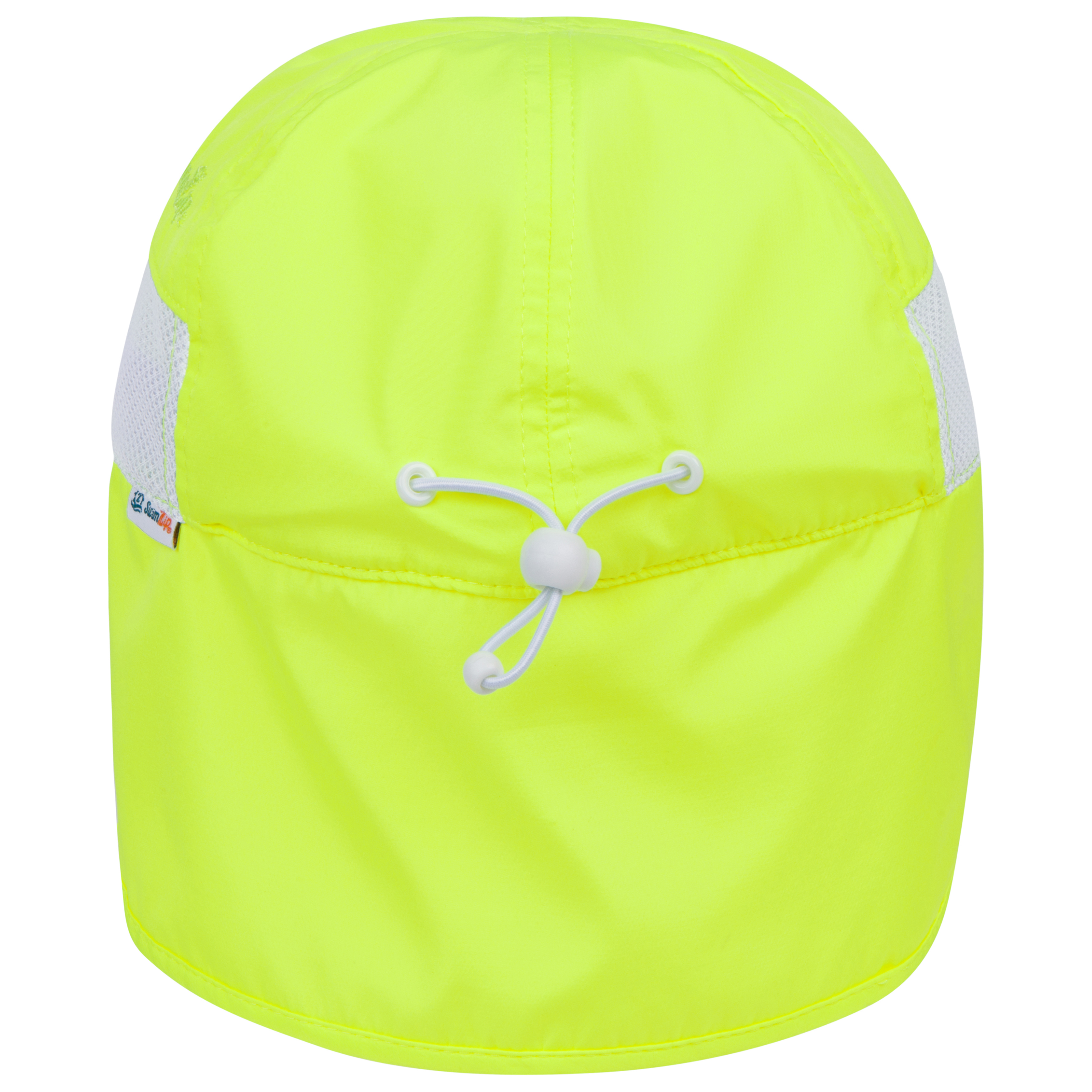 Kids Flap Hat | Neon Lemon Yellow-SwimZip UPF 50+ Sun Protective Swimwear & UV Zipper Rash Guards-pos13