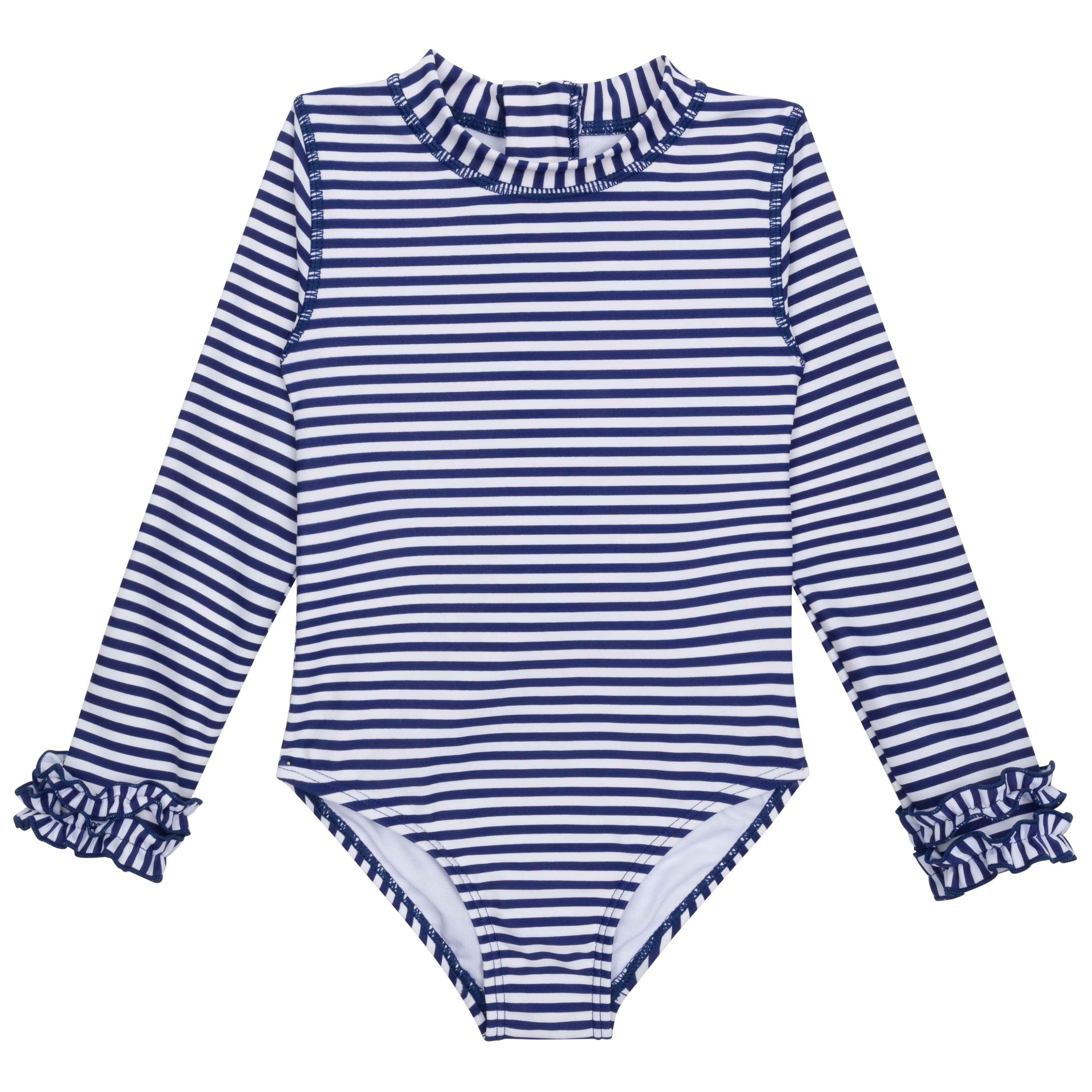 Girls Long Sleeve Surf Suit (One Piece Bodysuit) | "Stunner"-SwimZip UPF 50+ Sun Protective Swimwear & UV Zipper Rash Guards-pos1