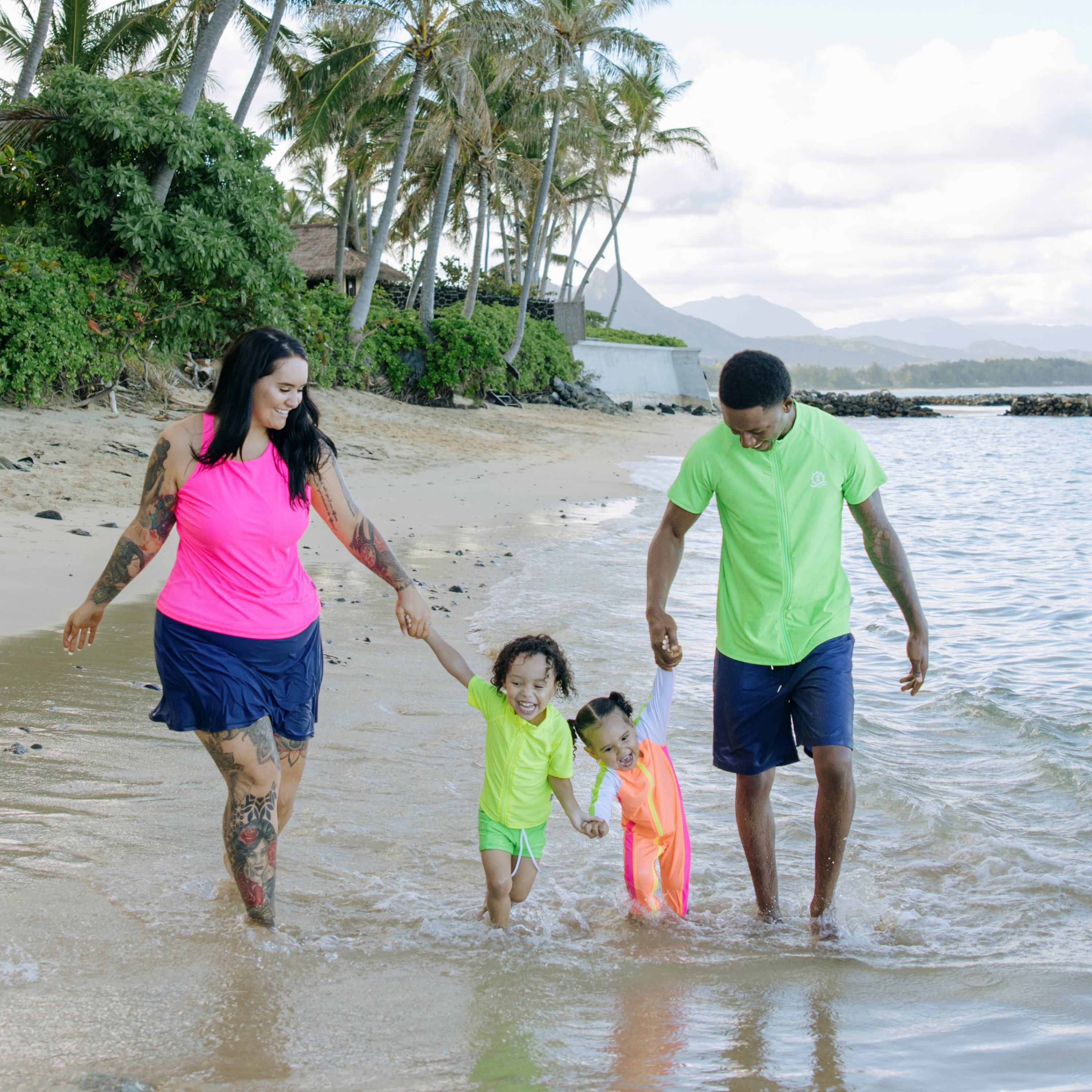 Kids Short Sleeve Zipper Rash Guard Swim Shirt | “Neon Yellow”-SwimZip UPF 50+ Sun Protective Swimwear & UV Zipper Rash Guards-pos12