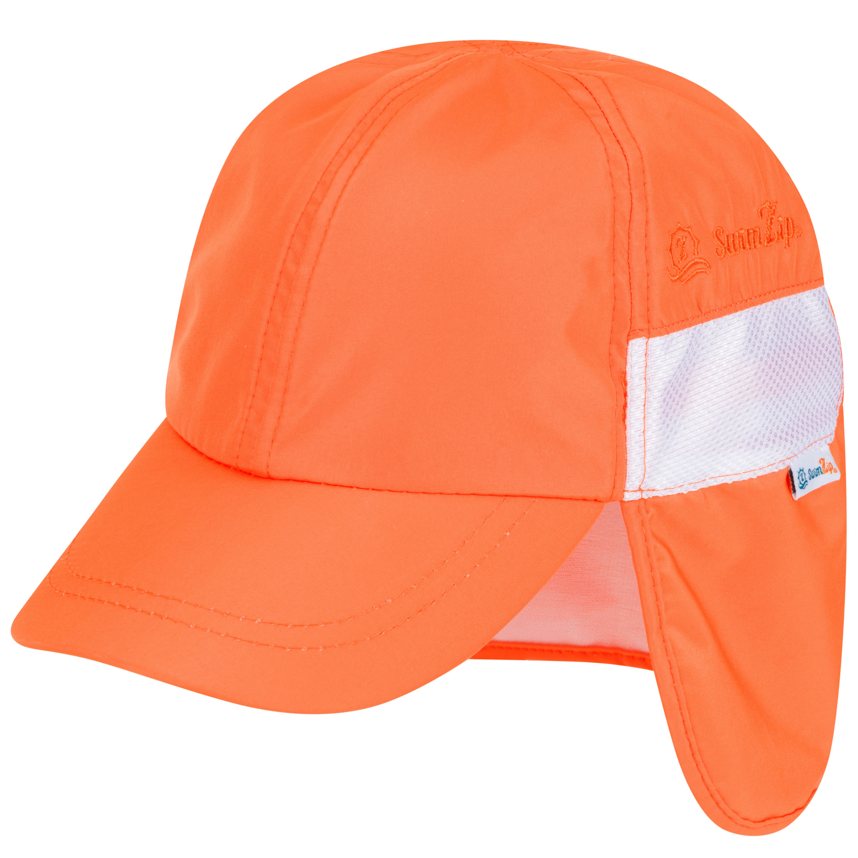 Kids Flap Hat | Orange-0-6 Month-Orange-SwimZip UPF 50+ Sun Protective Swimwear & UV Zipper Rash Guards-pos1