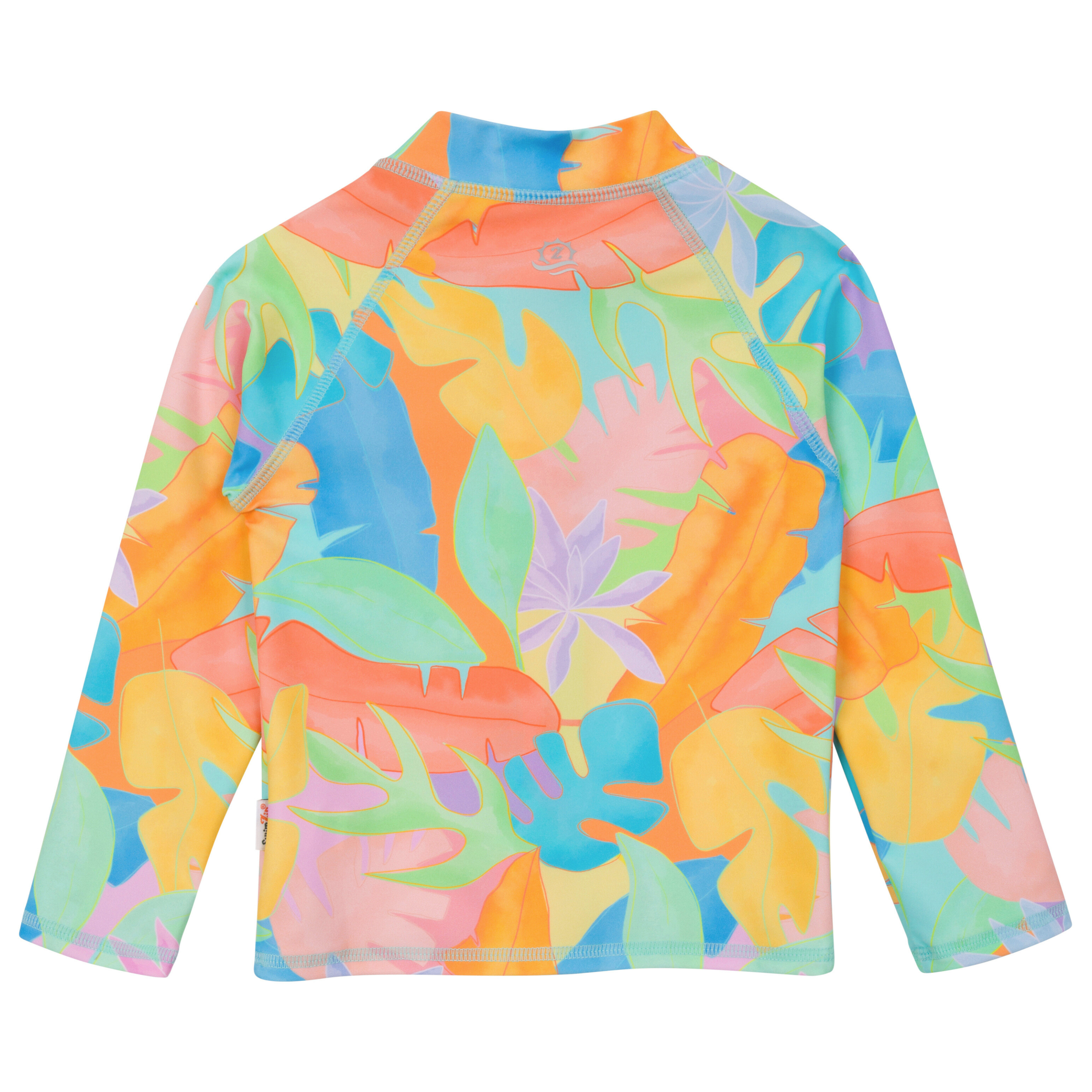 Kids UPF 50+ Long Sleeve Zipper Rash Guard Swim Shirt | "Vibrant Vacay"-SwimZip UPF 50+ Sun Protective Swimwear & UV Zipper Rash Guards-pos8