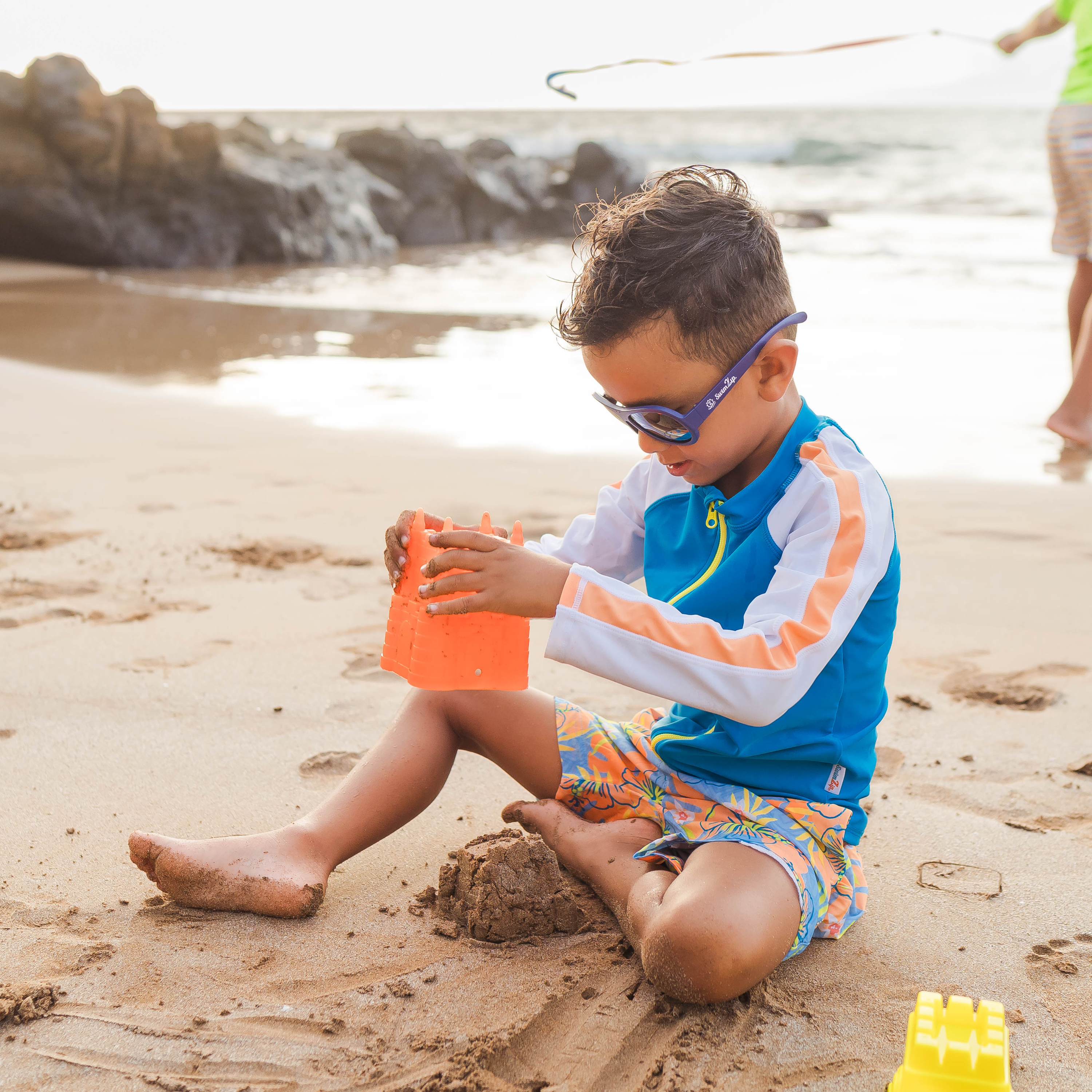 Kids Aviator Sunglasses - Navy-SwimZip UPF 50+ Sun Protective Swimwear & UV Zipper Rash Guards-pos7