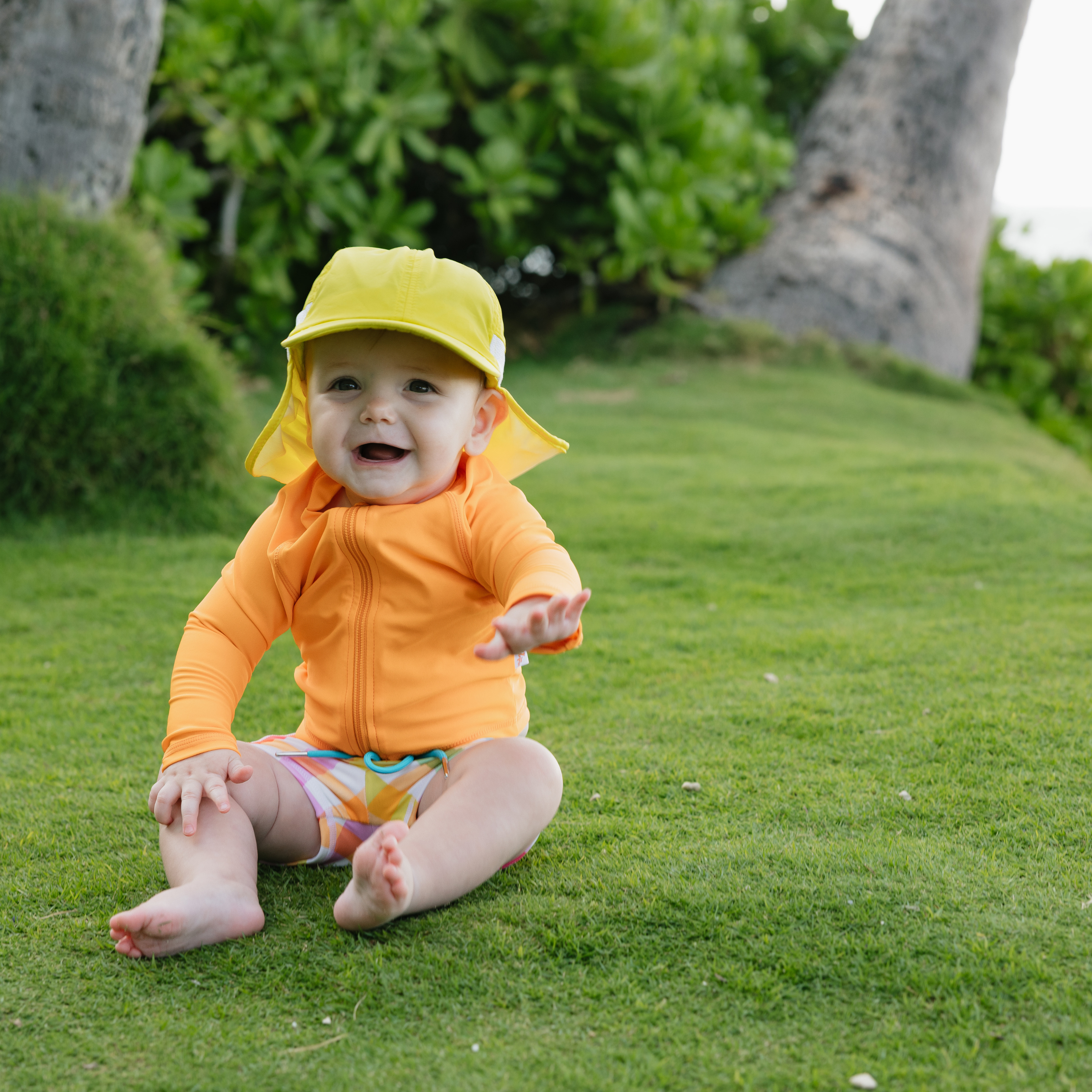 Kids UPF 50+ Long Sleeve Zipper Rash Guard Swim Shirt | "Orange"-SwimZip UPF 50+ Sun Protective Swimwear & UV Zipper Rash Guards-pos12