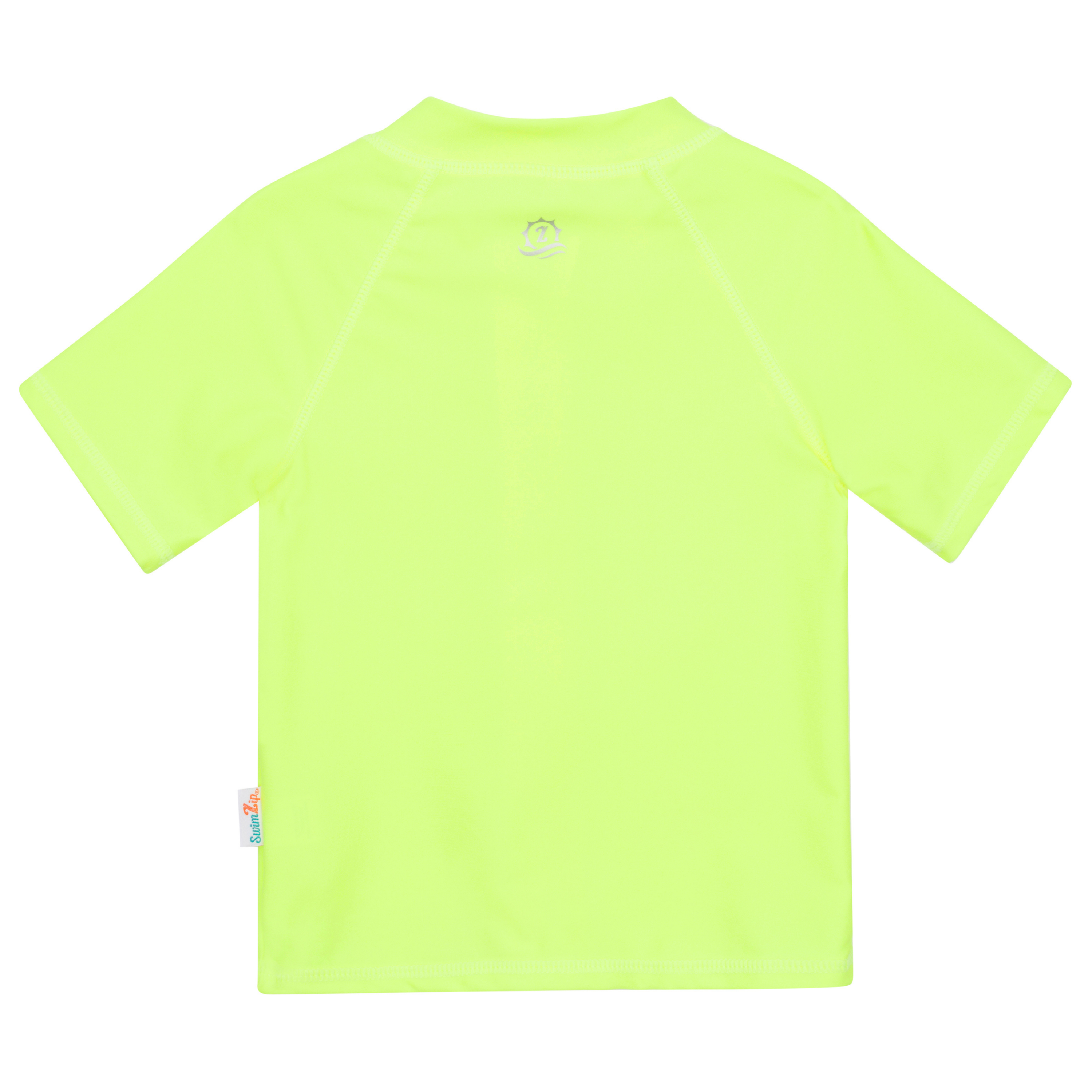 Kids Short Sleeve Zipper Rash Guard Swim Shirt | “Neon Yellow”-SwimZip UPF 50+ Sun Protective Swimwear & UV Zipper Rash Guards-pos14