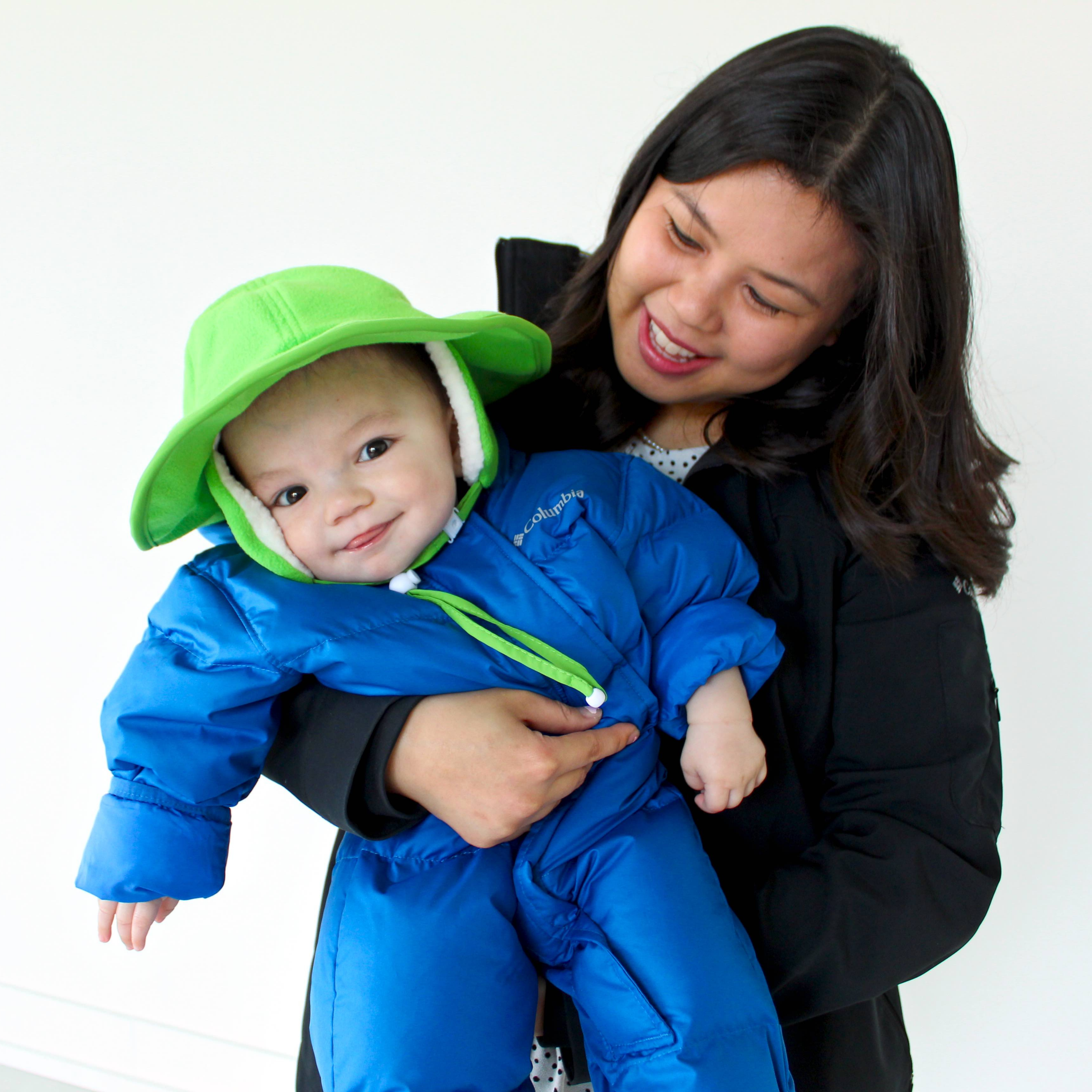 Kids Tundra Ear Flap Fleece Winter Wide Brim Sun Hat - Evergreen-SwimZip UPF 50+ Sun Protective Swimwear & UV Zipper Rash Guards-pos2