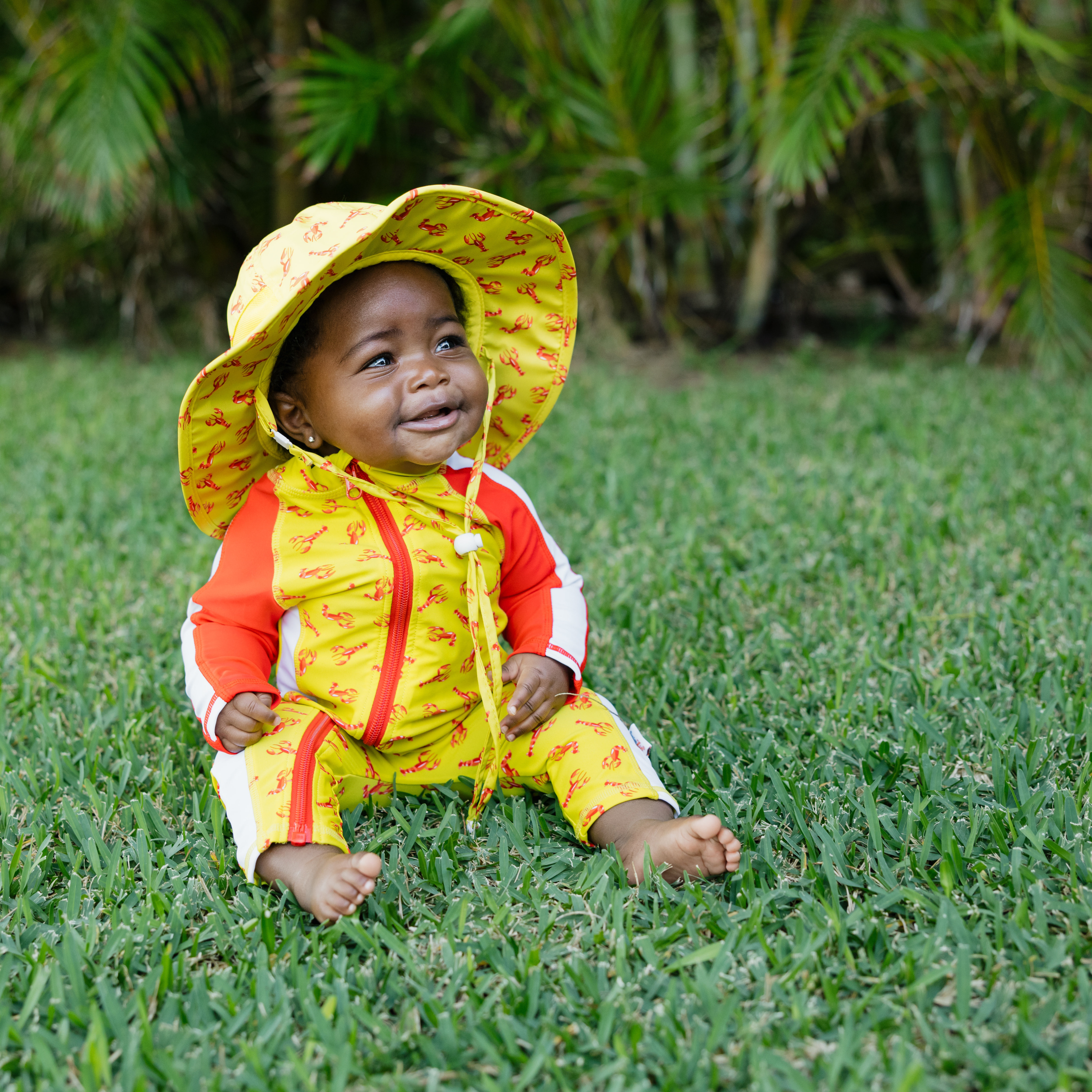 Sunsuit - Long Sleeve Romper Swimsuit | "Lobster"-SwimZip UPF 50+ Sun Protective Swimwear & UV Zipper Rash Guards-pos2