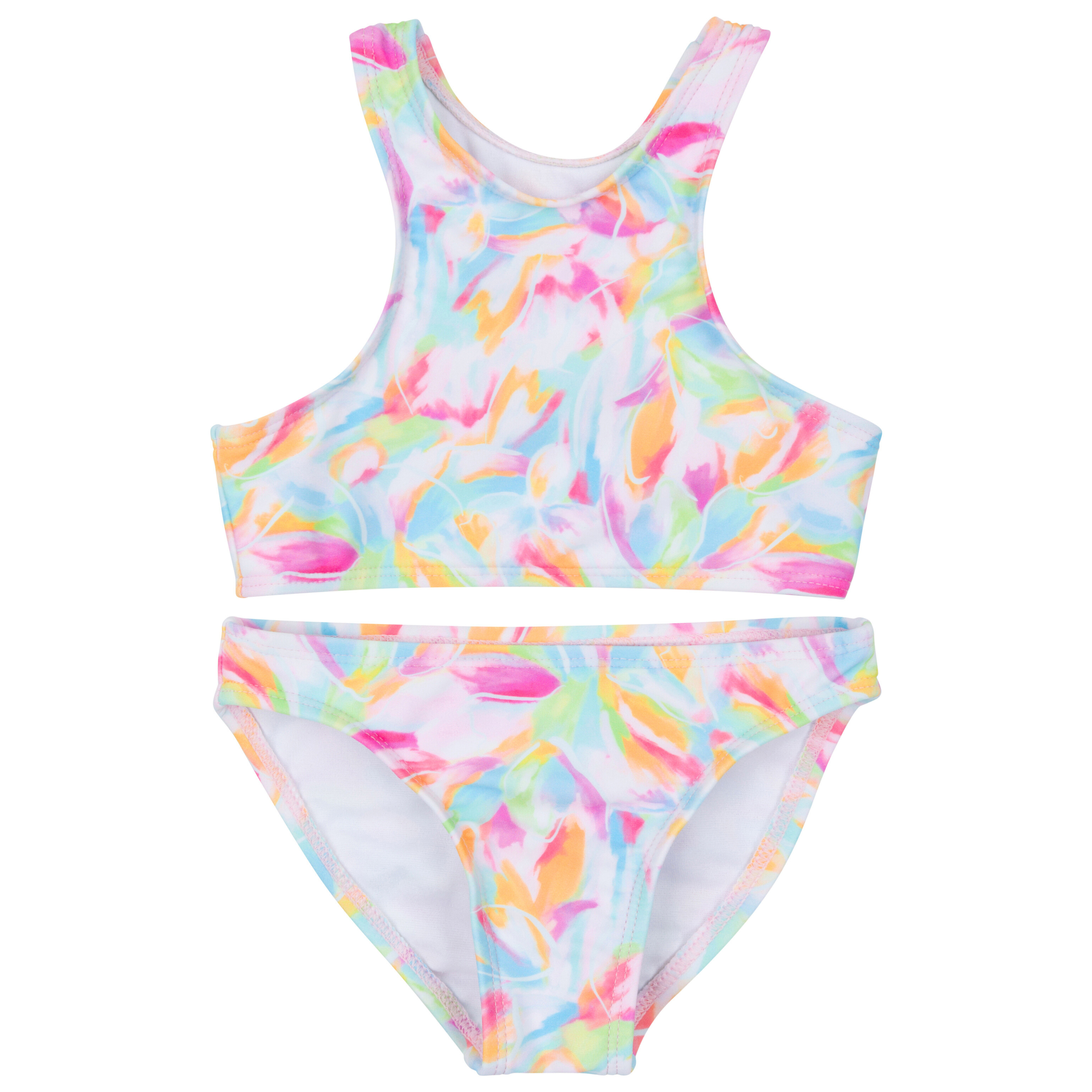 Girls Halter Top Bikini Set (2 Piece) | "Petals"-2T-Petals-SwimZip UPF 50+ Sun Protective Swimwear & UV Zipper Rash Guards-pos1