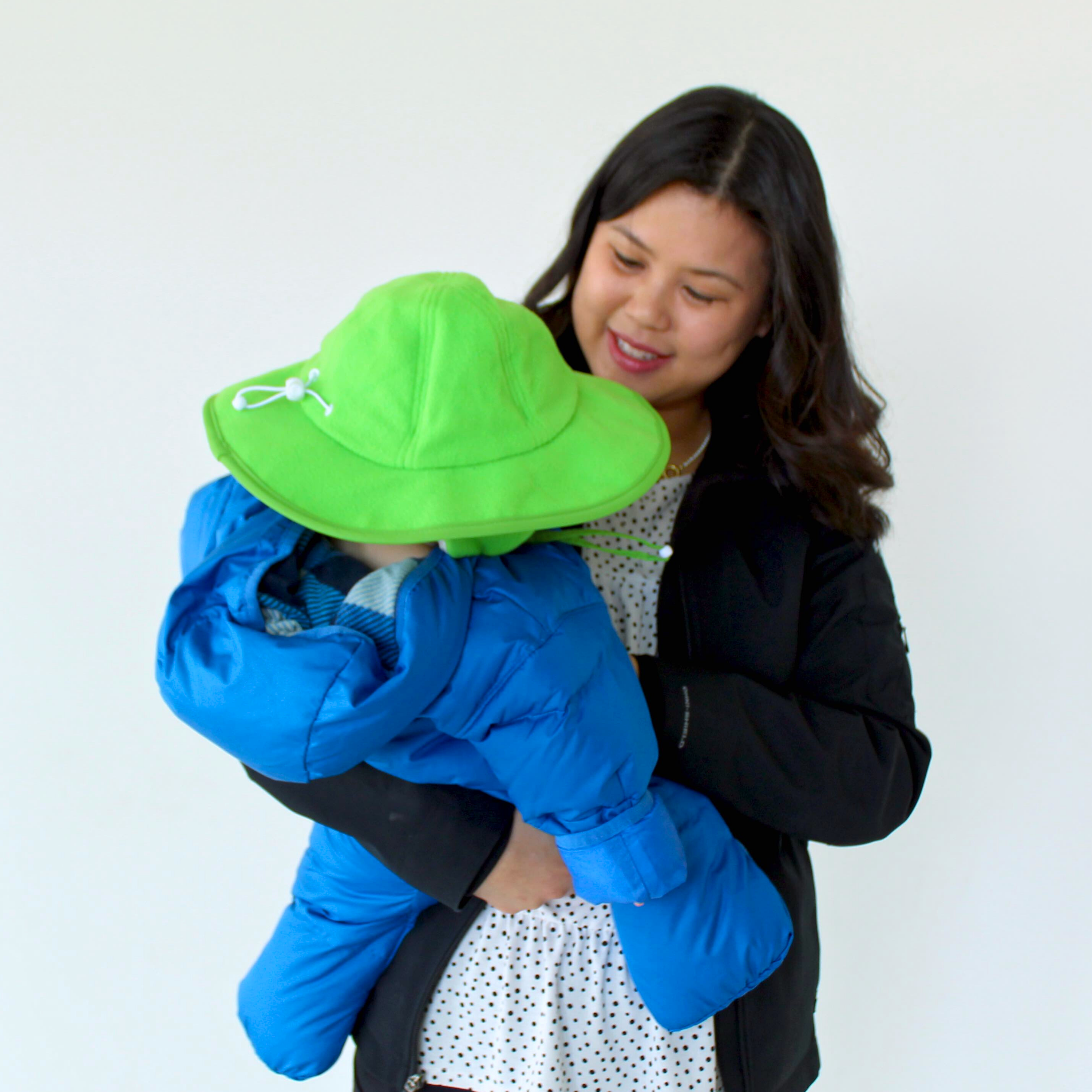 Kids Tundra Ear Flap Fleece Winter Wide Brim Sun Hat - Evergreen-SwimZip UPF 50+ Sun Protective Swimwear & UV Zipper Rash Guards-pos5