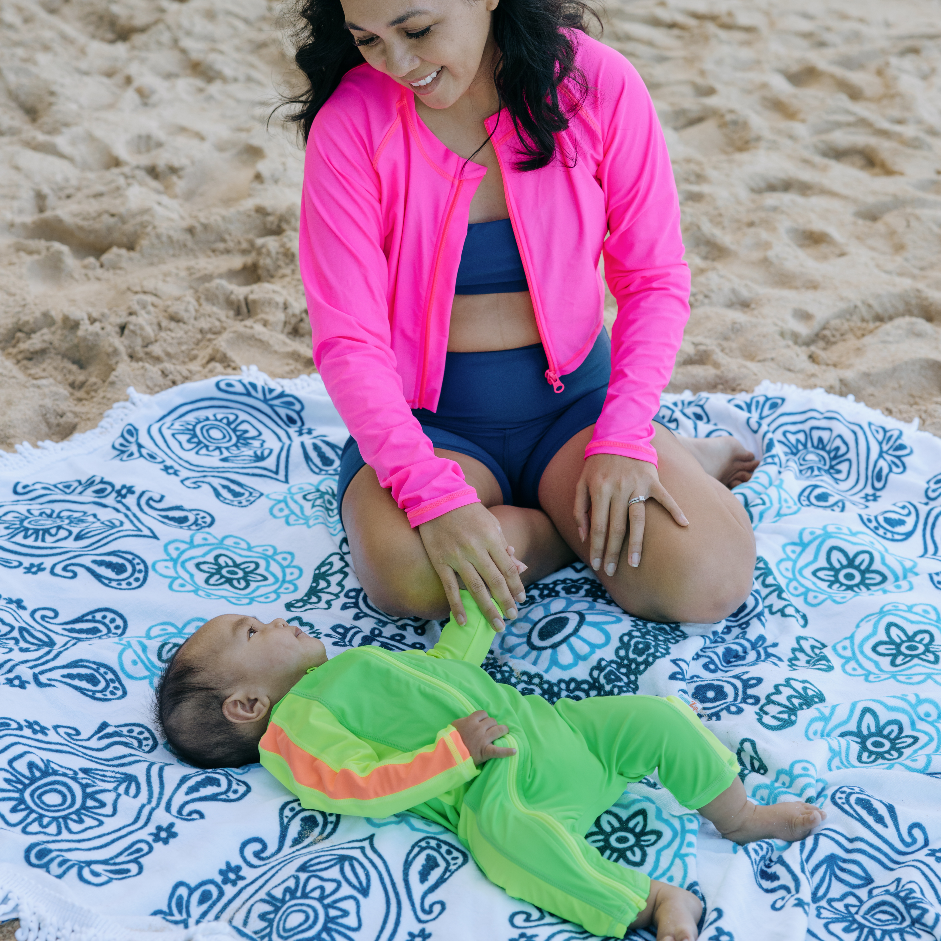 Sunsuit - Long Sleeve Romper Swimsuit | "Neon Green/Yellow"-SwimZip UPF 50+ Sun Protective Swimwear & UV Zipper Rash Guards-pos8