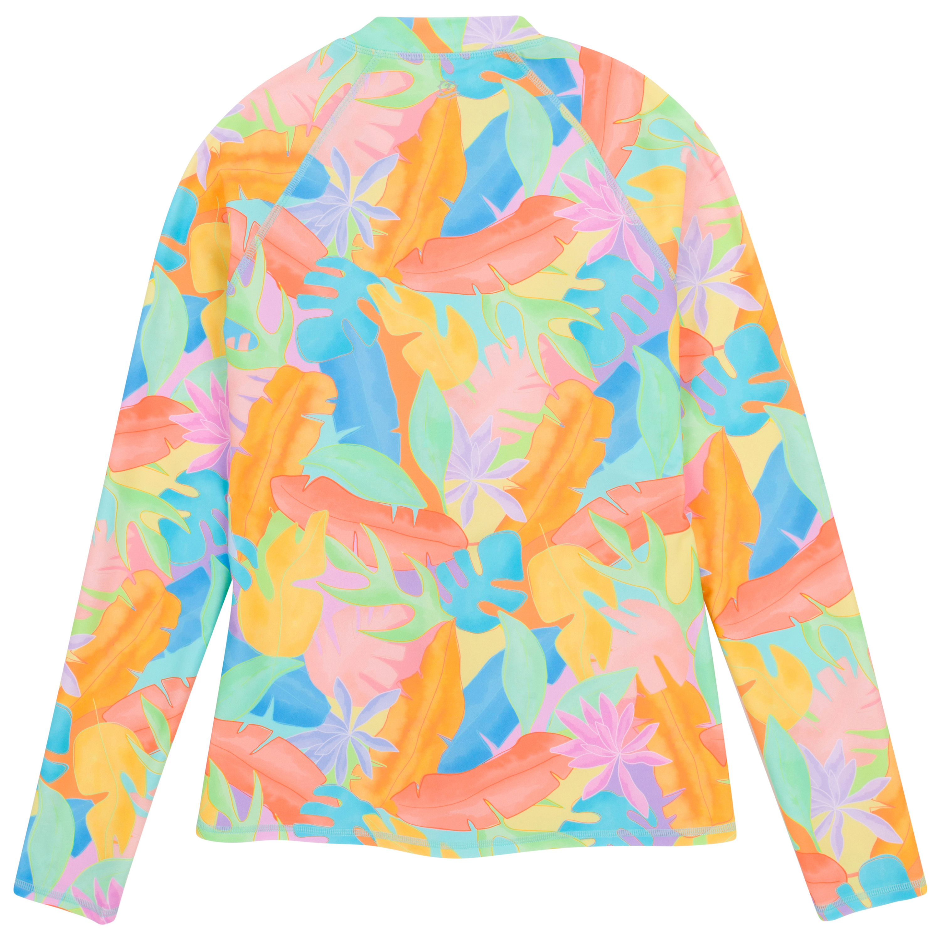 Women's Long Sleeve Rash Guard with Pockets | "Vibrant Vacay"-SwimZip UPF 50+ Sun Protective Swimwear & UV Zipper Rash Guards-pos12