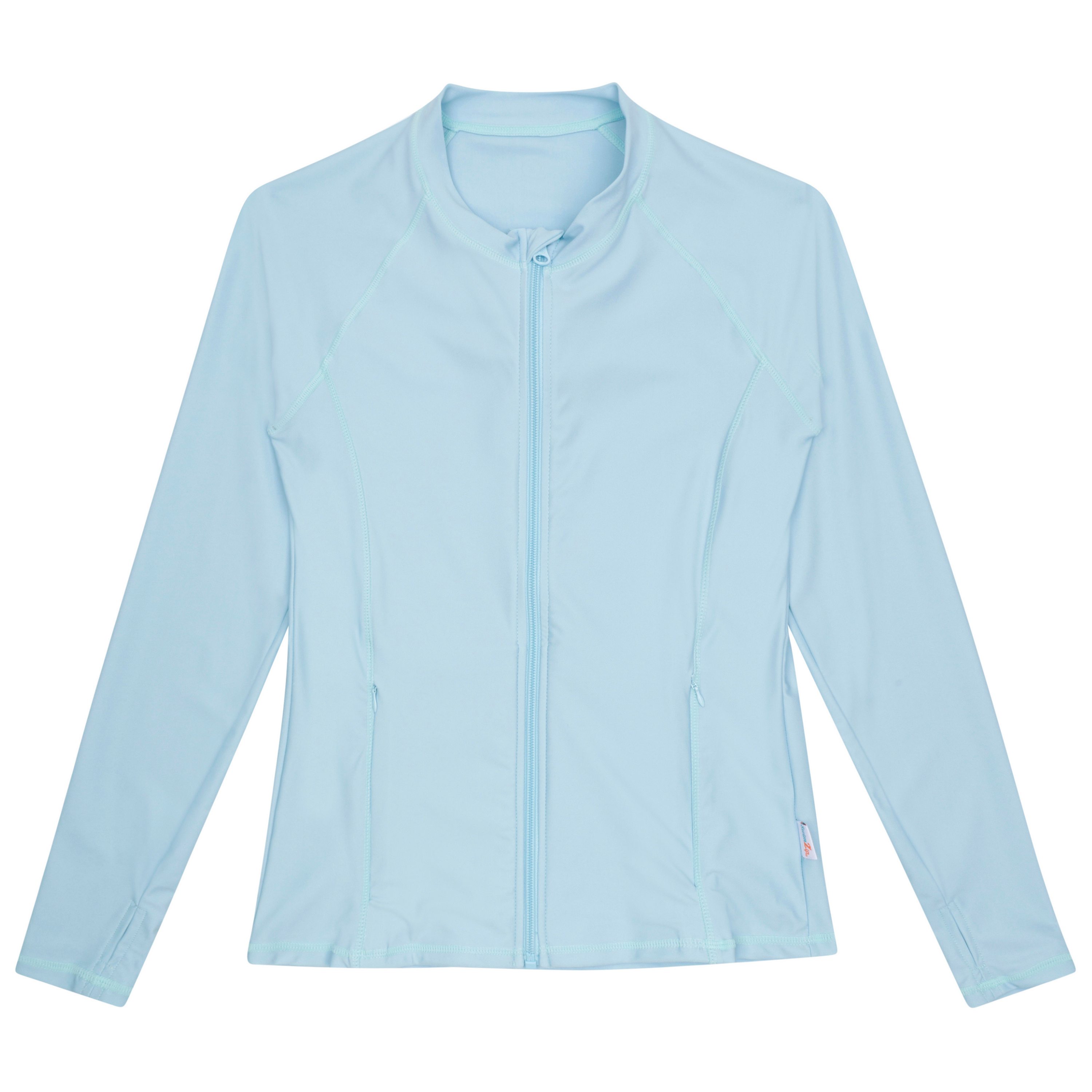Women's Long Sleeve Rash Guard with Pockets | "Dream Blue"-SwimZip UPF 50+ Sun Protective Swimwear & UV Zipper Rash Guards-pos1