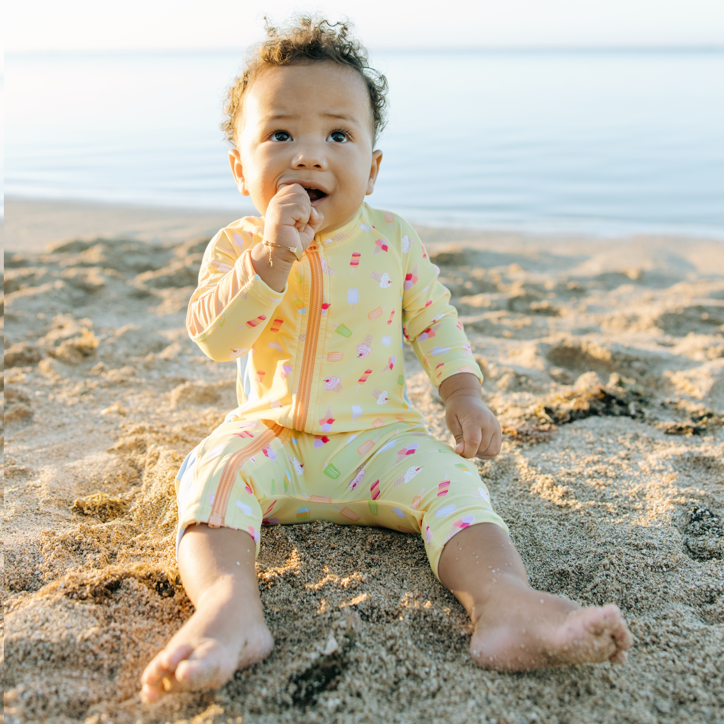 Sunsuit - Long Sleeve Romper Swimsuit | "Sweetie"-SwimZip UPF 50+ Sun Protective Swimwear & UV Zipper Rash Guards-pos2