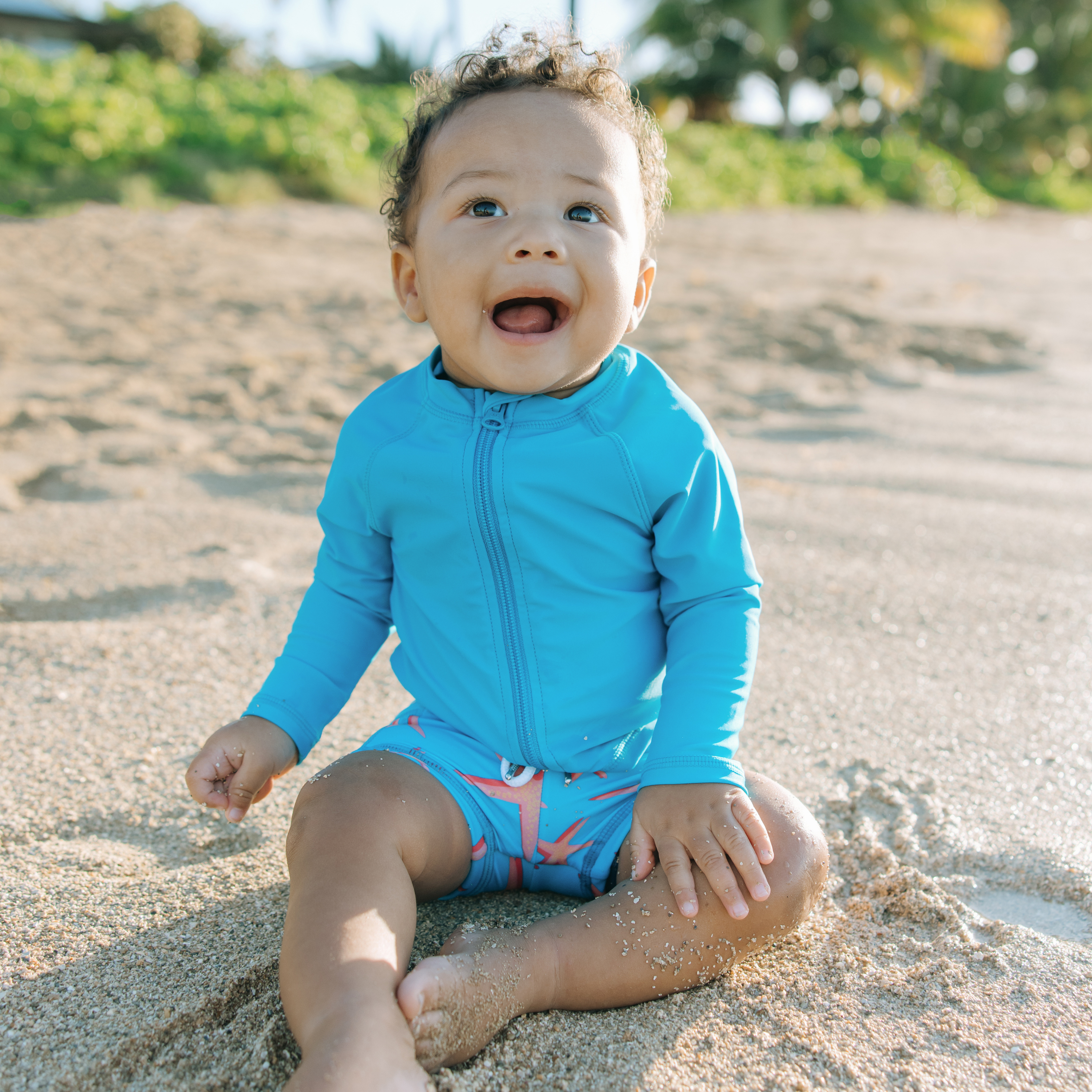 Kids Euro Swim Shorties | "Starfish"-SwimZip UPF 50+ Sun Protective Swimwear & UV Zipper Rash Guards-pos2