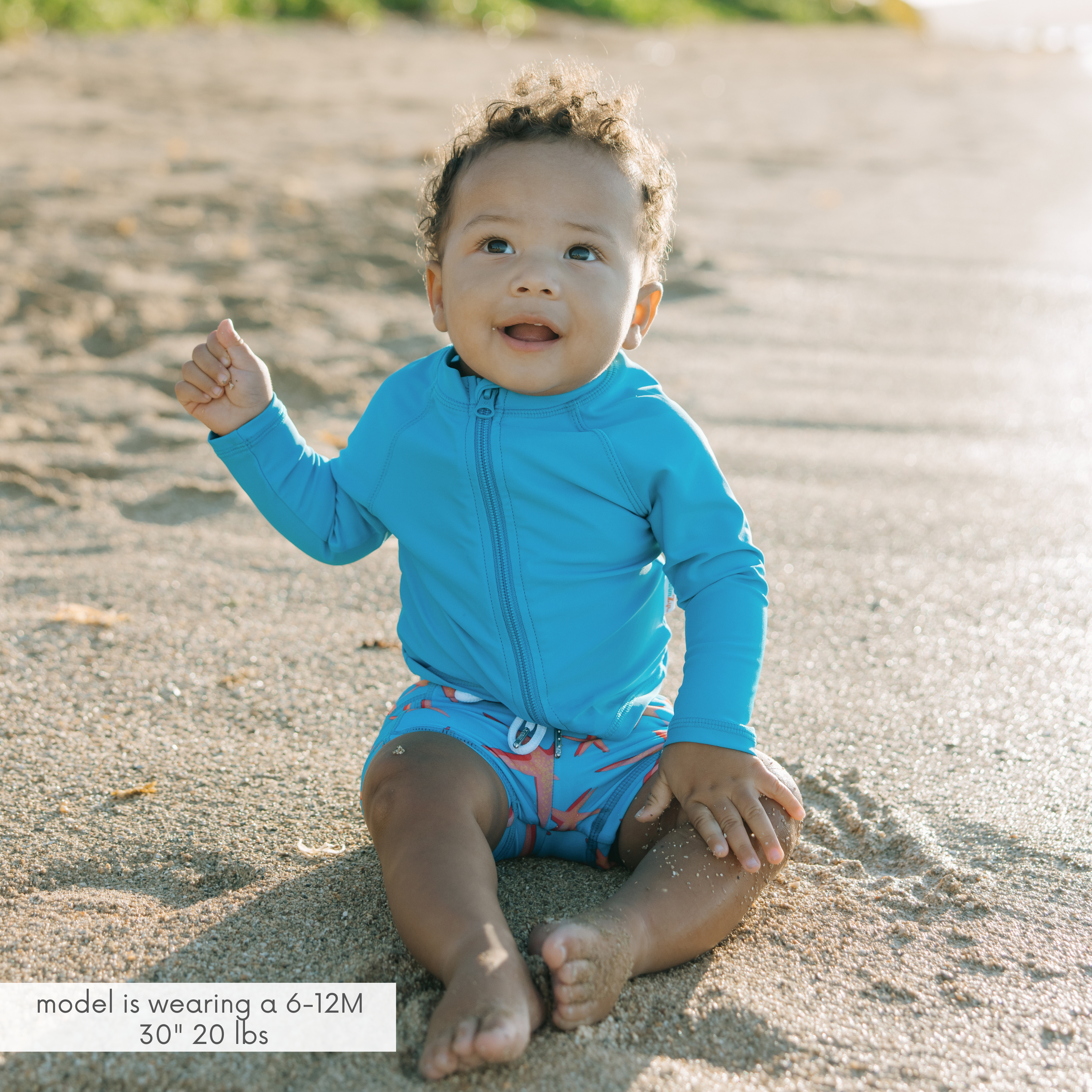 Kids UPF 50+ Long Sleeve Zipper Rash Guard Swim Shirt | "Blue Danube"-SwimZip UPF 50+ Sun Protective Swimwear & UV Zipper Rash Guards-pos2