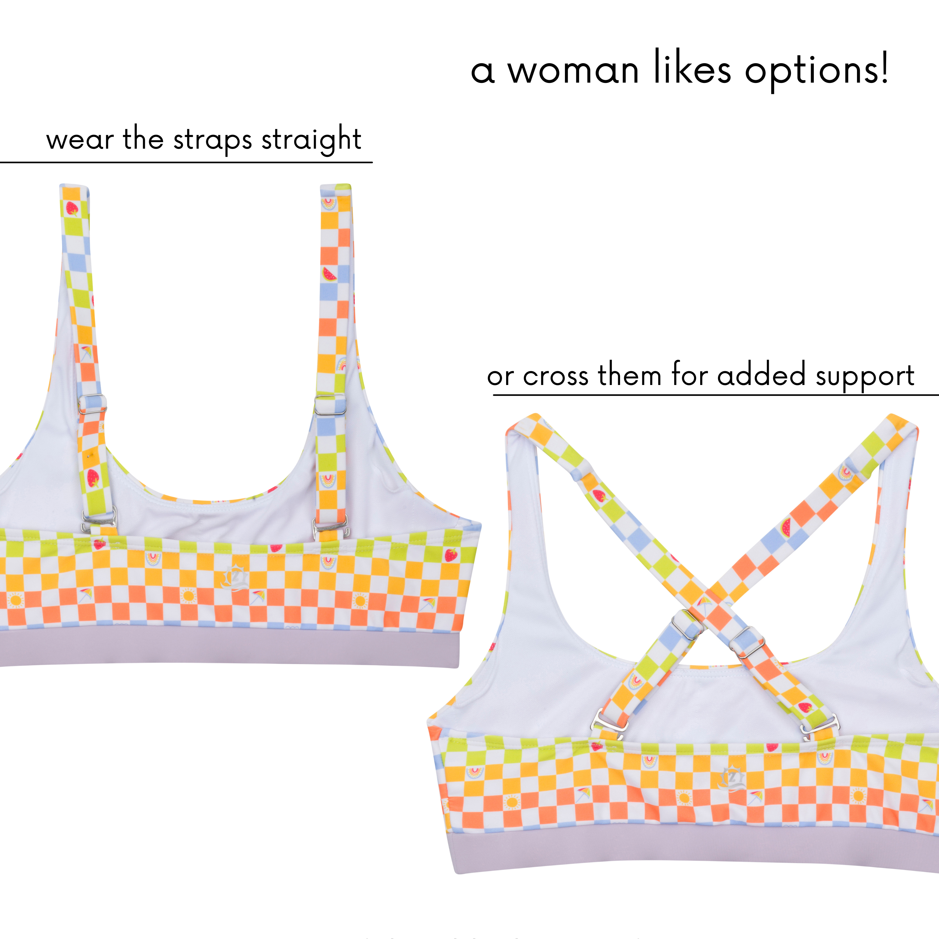 Women's Scoop Neck Bikini Top | "Gamified"-SwimZip UPF 50+ Sun Protective Swimwear & UV Zipper Rash Guards-pos2