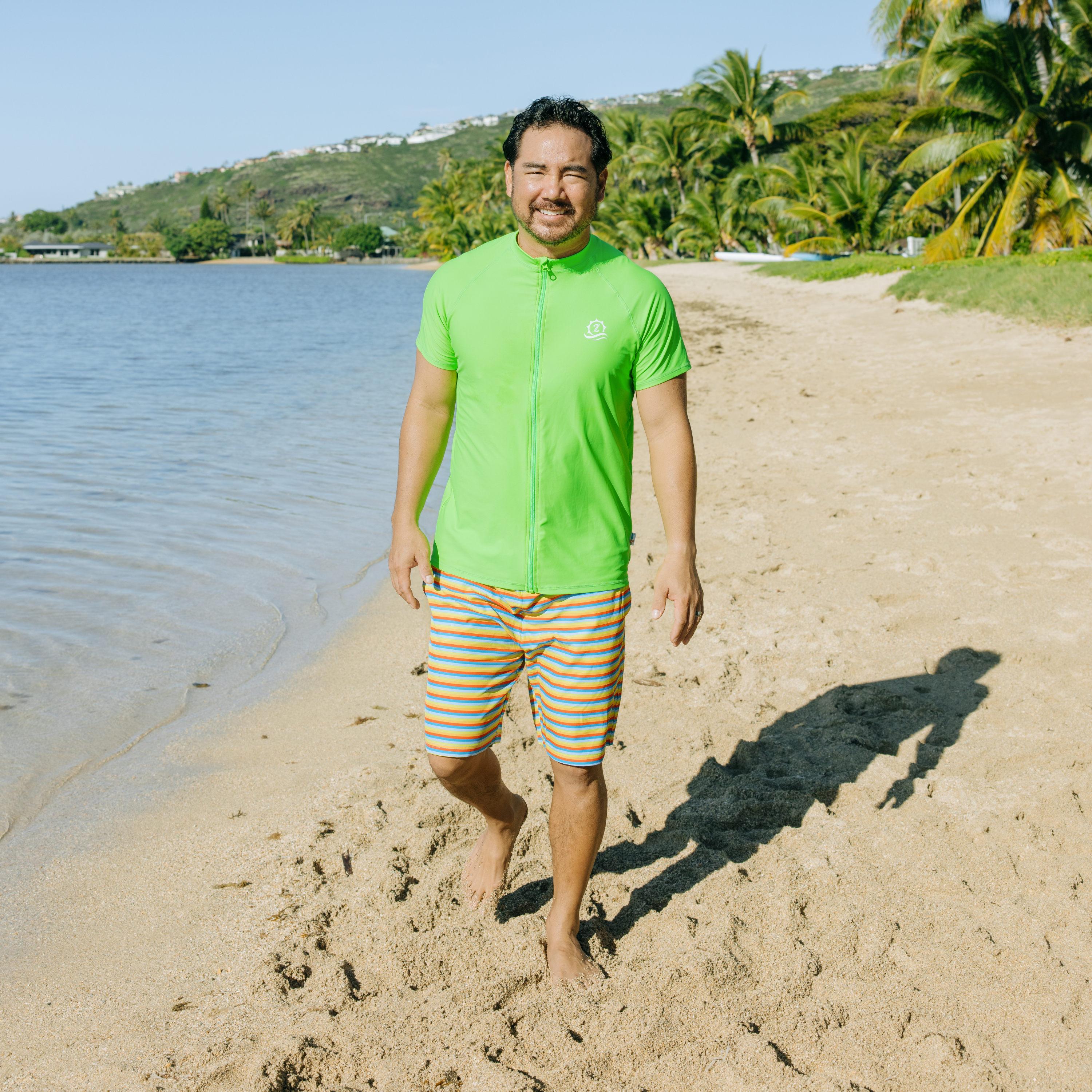 Men's 8" Swim Trunks Boxer Brief Liner | "Sunny Stripe"-SwimZip UPF 50+ Sun Protective Swimwear & UV Zipper Rash Guards-pos7