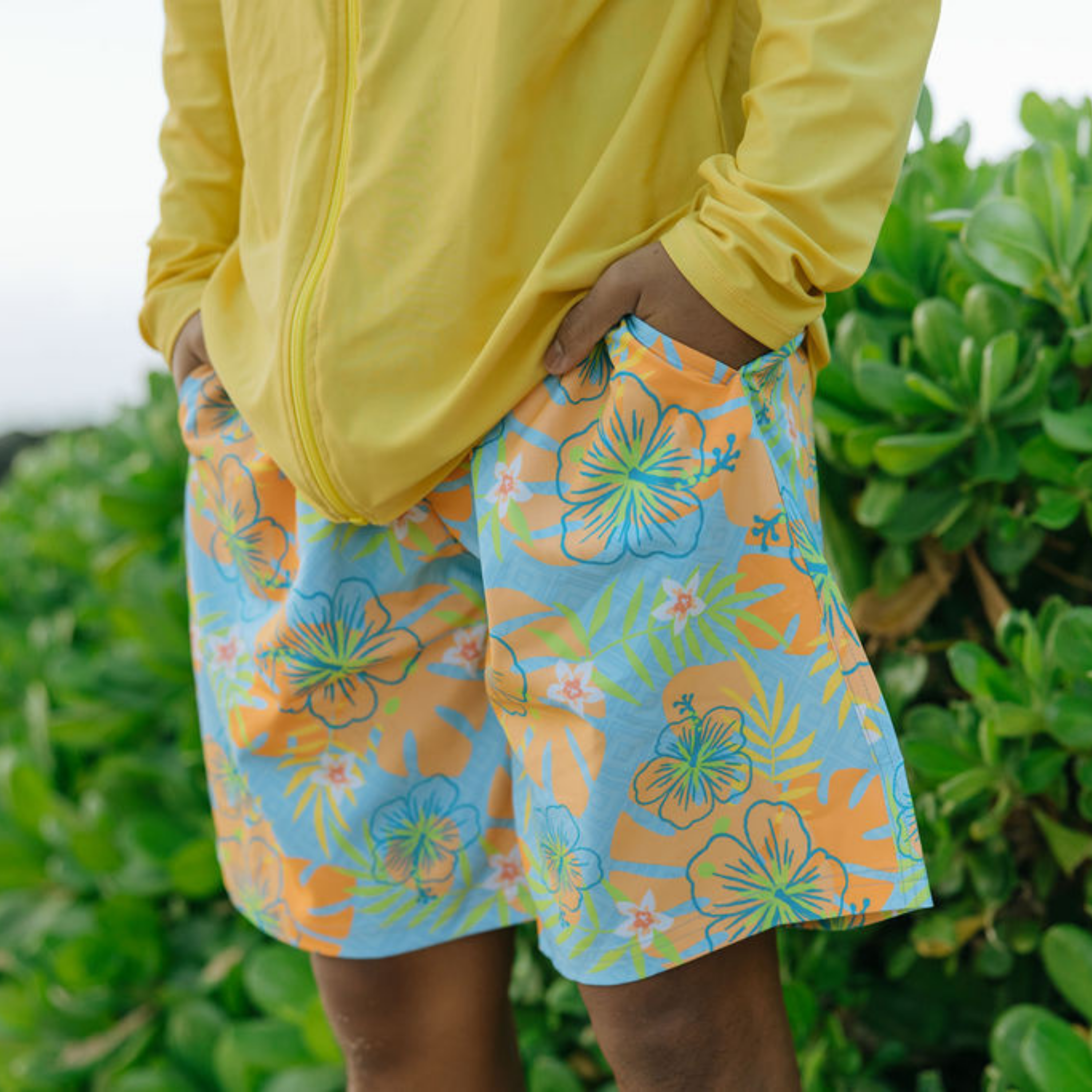 Men's 8" Swim Trunks Boxer Brief Liner | "Groovy"-SwimZip UPF 50+ Sun Protective Swimwear & UV Zipper Rash Guards-pos2