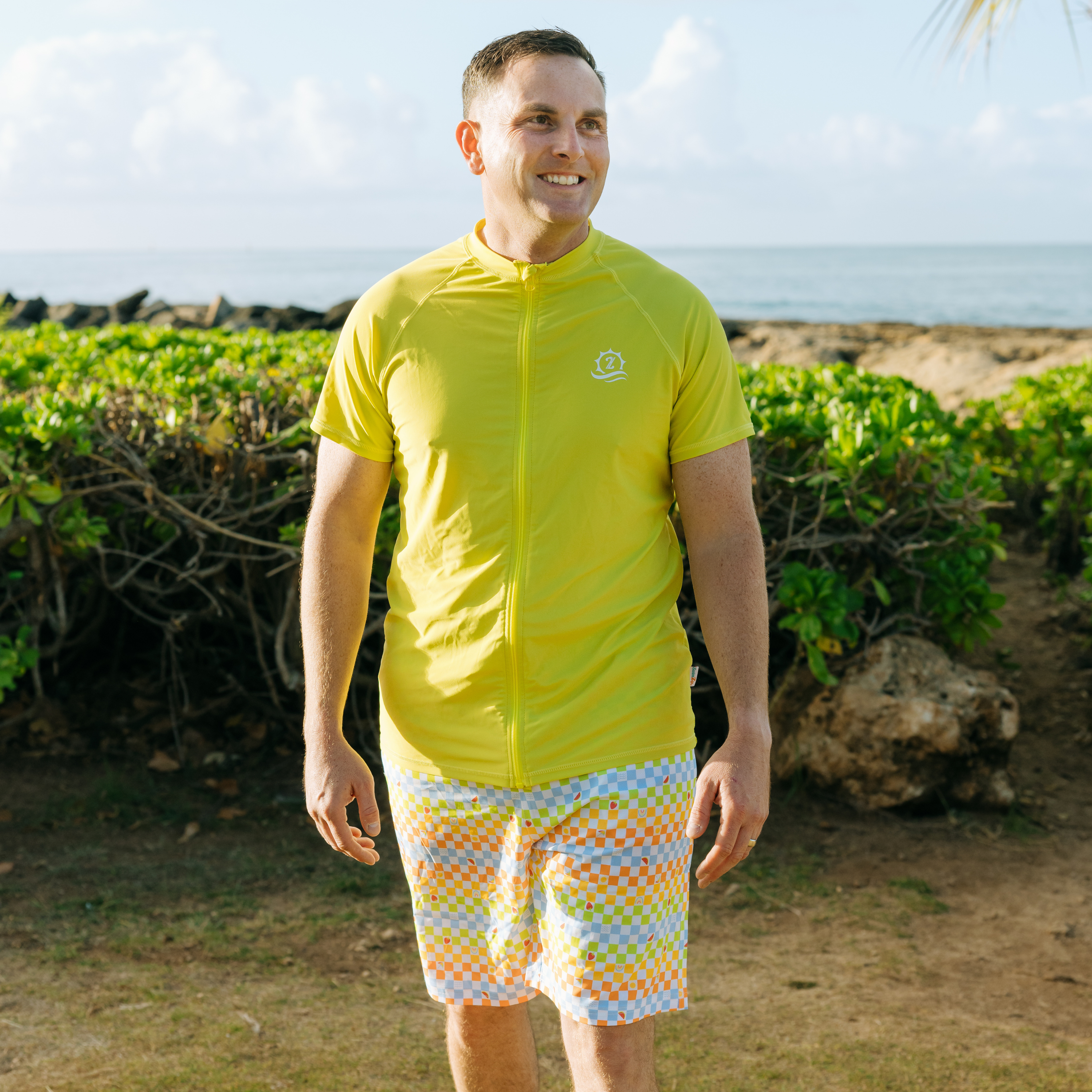 Men's 8" Swim Trunks Boxer Brief Liner | "Gamified"-SwimZip UPF 50+ Sun Protective Swimwear & UV Zipper Rash Guards-pos2