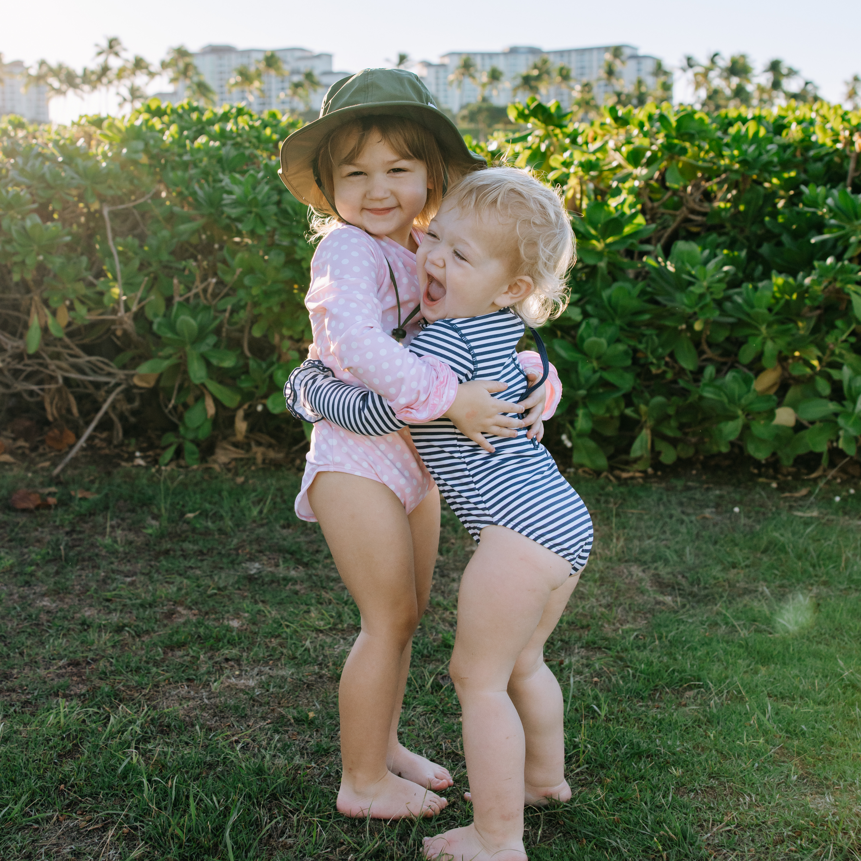 Kids Wide Brim Sun Hat "Fun Sun Day Play Hat" - Olive-SwimZip UPF 50+ Sun Protective Swimwear & UV Zipper Rash Guards-pos2