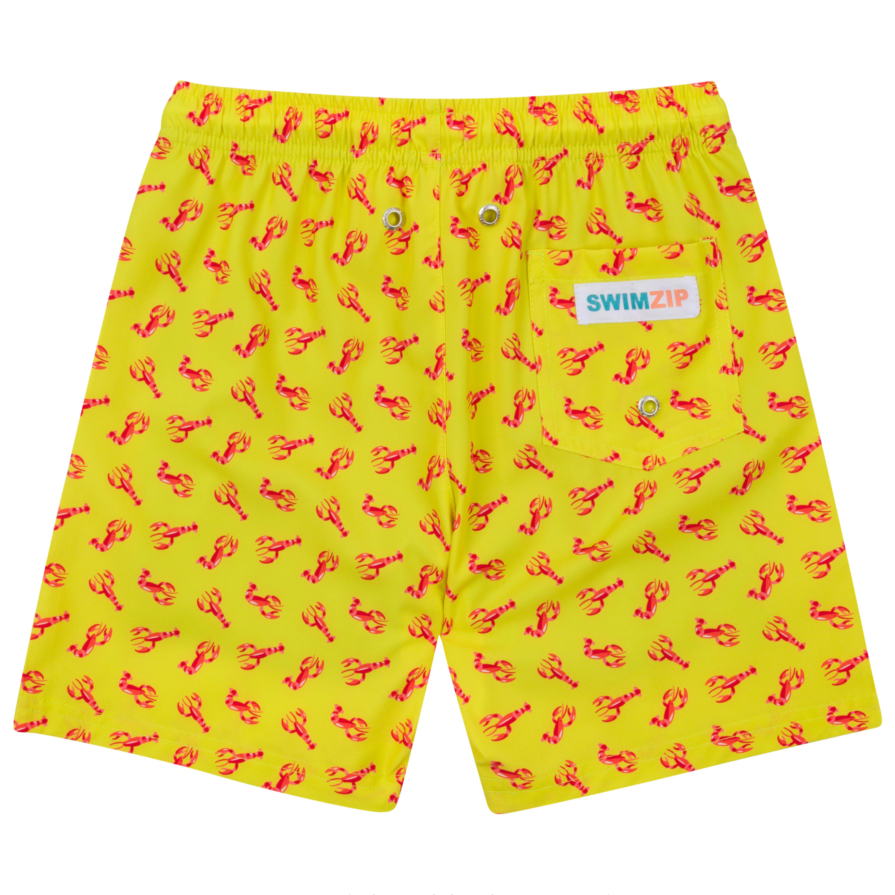 Boys Swim Trunks Boxer Brief Liner (sizes 6–14) | “Lobster"-SwimZip UPF 50+ Sun Protective Swimwear & UV Zipper Rash Guards-pos9