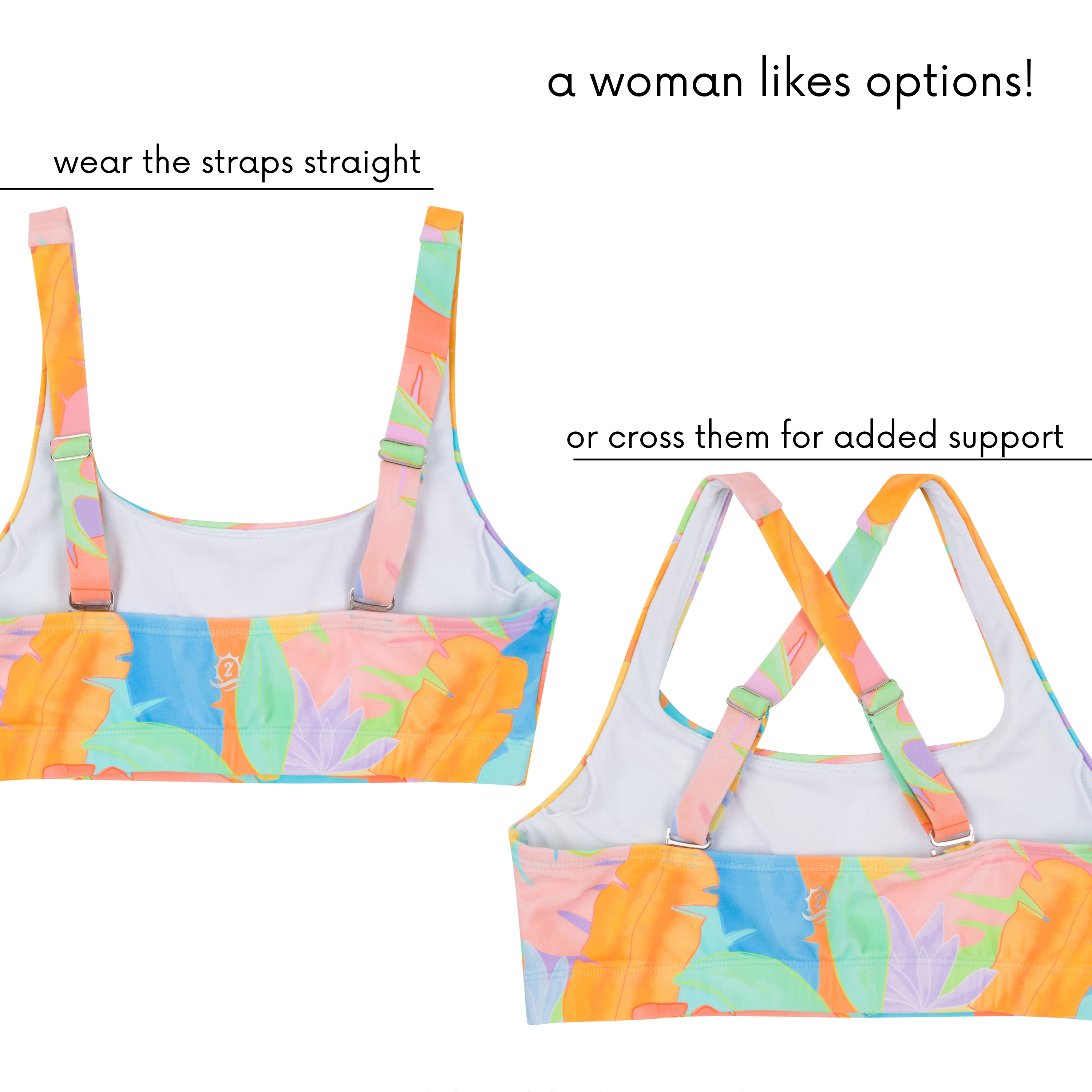 Women's Scoop Neck Bikini Top | "Vibrant Vacay"-SwimZip UPF 50+ Sun Protective Swimwear & UV Zipper Rash Guards-pos8