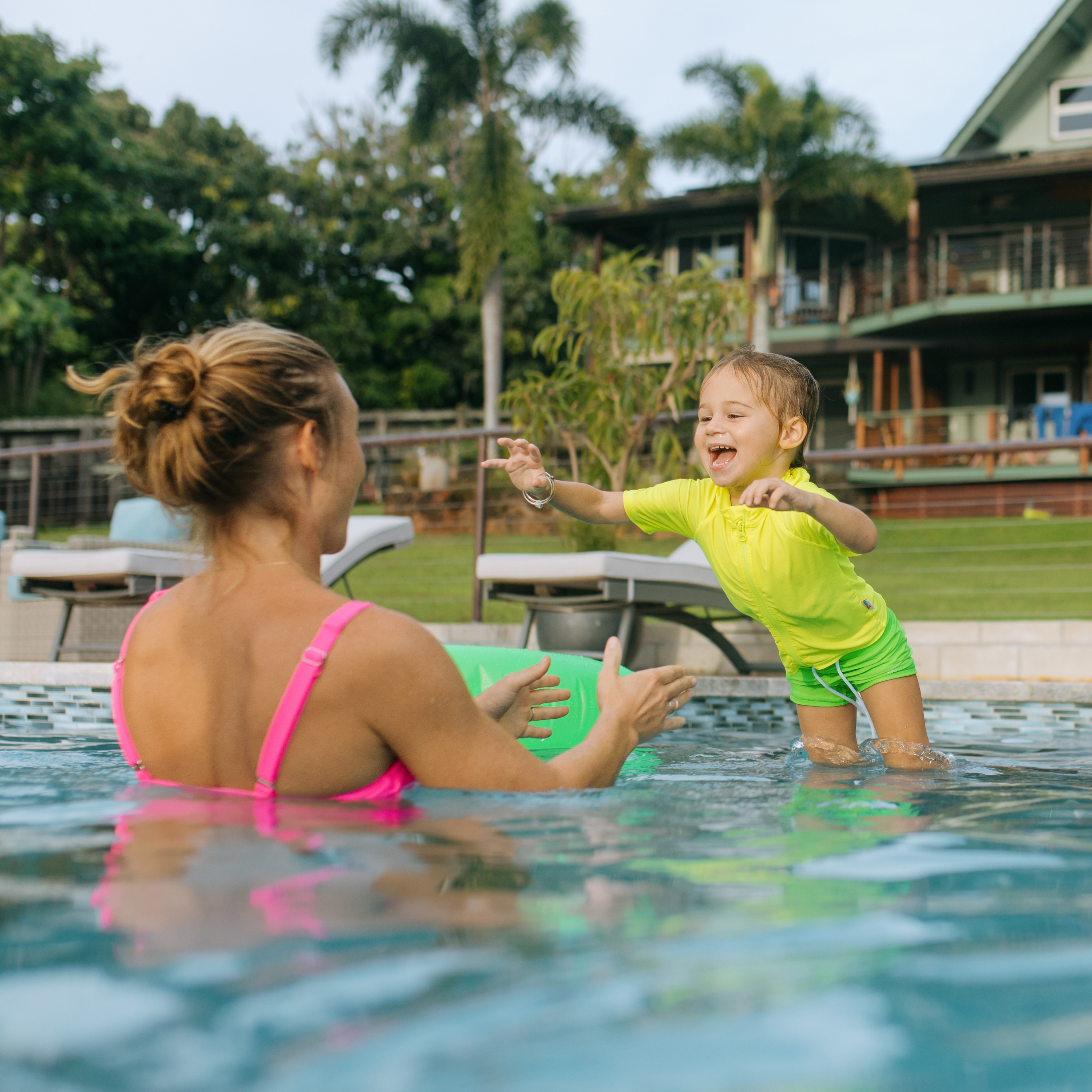 Kids Short Sleeve Zipper Rash Guard Swim Shirt | “Neon Yellow”-SwimZip UPF 50+ Sun Protective Swimwear & UV Zipper Rash Guards-pos8