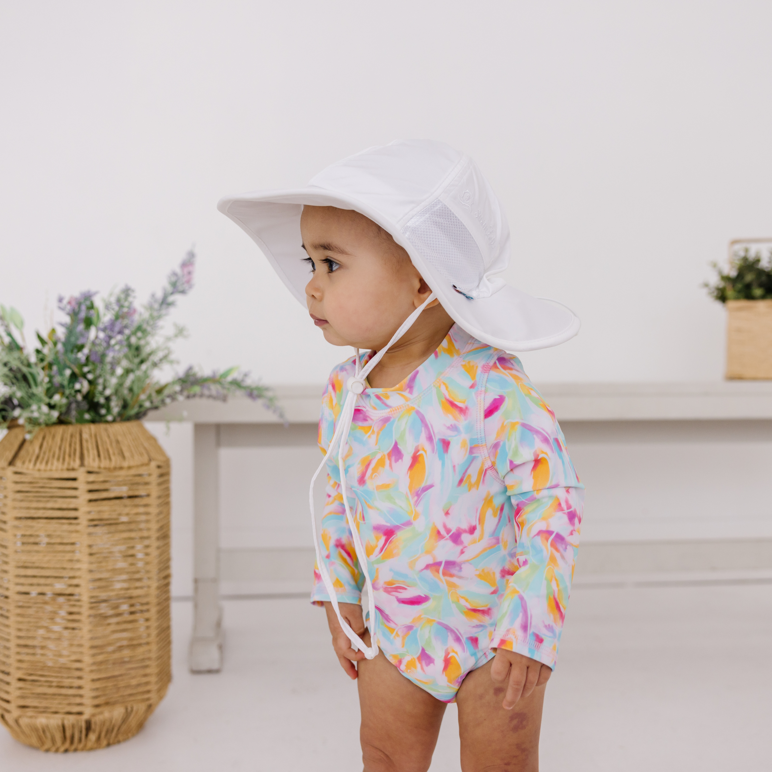 Girls Long Sleeve Surf Suit (One Piece Bodysuit) | "Petals"-SwimZip UPF 50+ Sun Protective Swimwear & UV Zipper Rash Guards-pos6