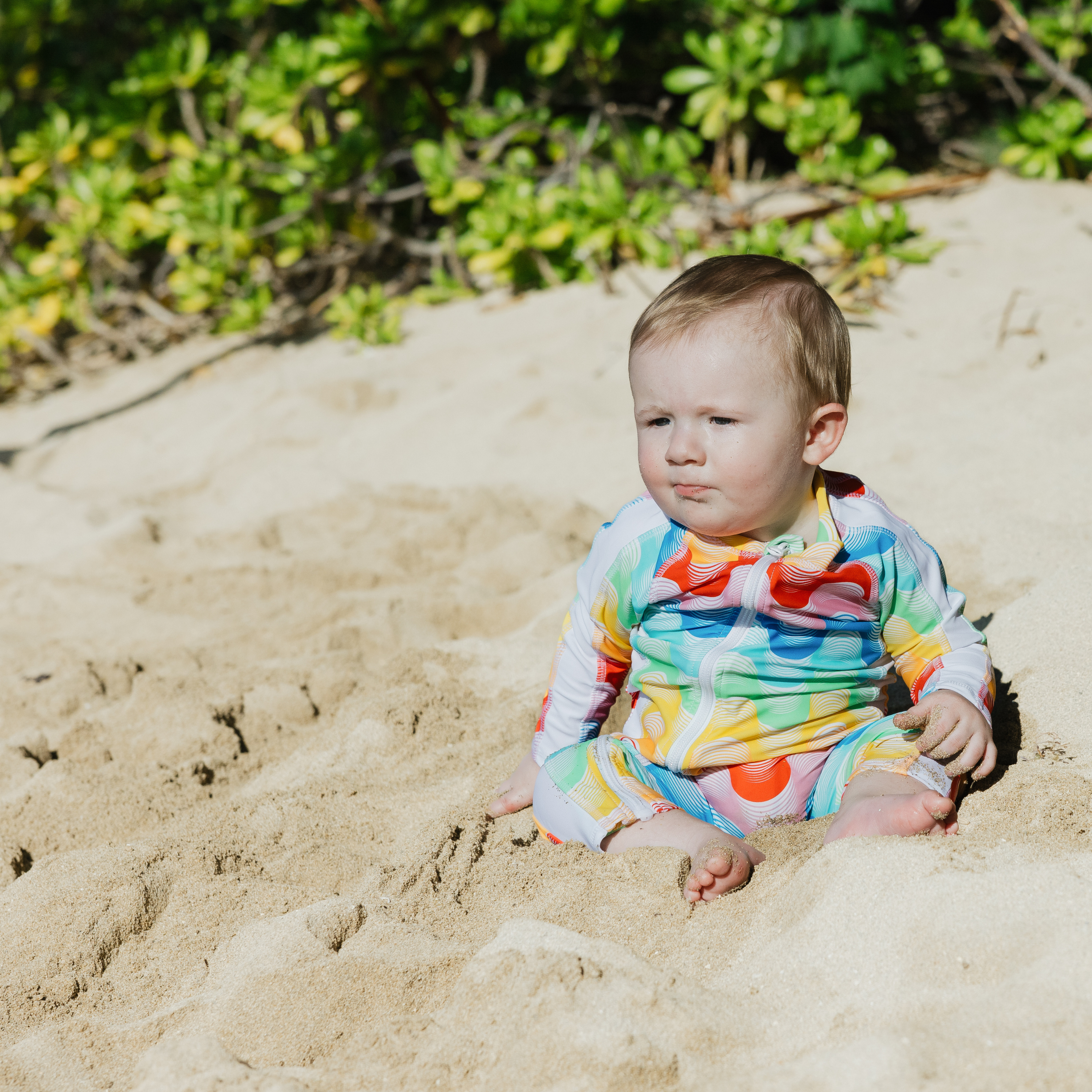 Sunsuit - Long Sleeve Romper Swimsuit | "Surf's Up"-SwimZip UPF 50+ Sun Protective Swimwear & UV Zipper Rash Guards-pos7