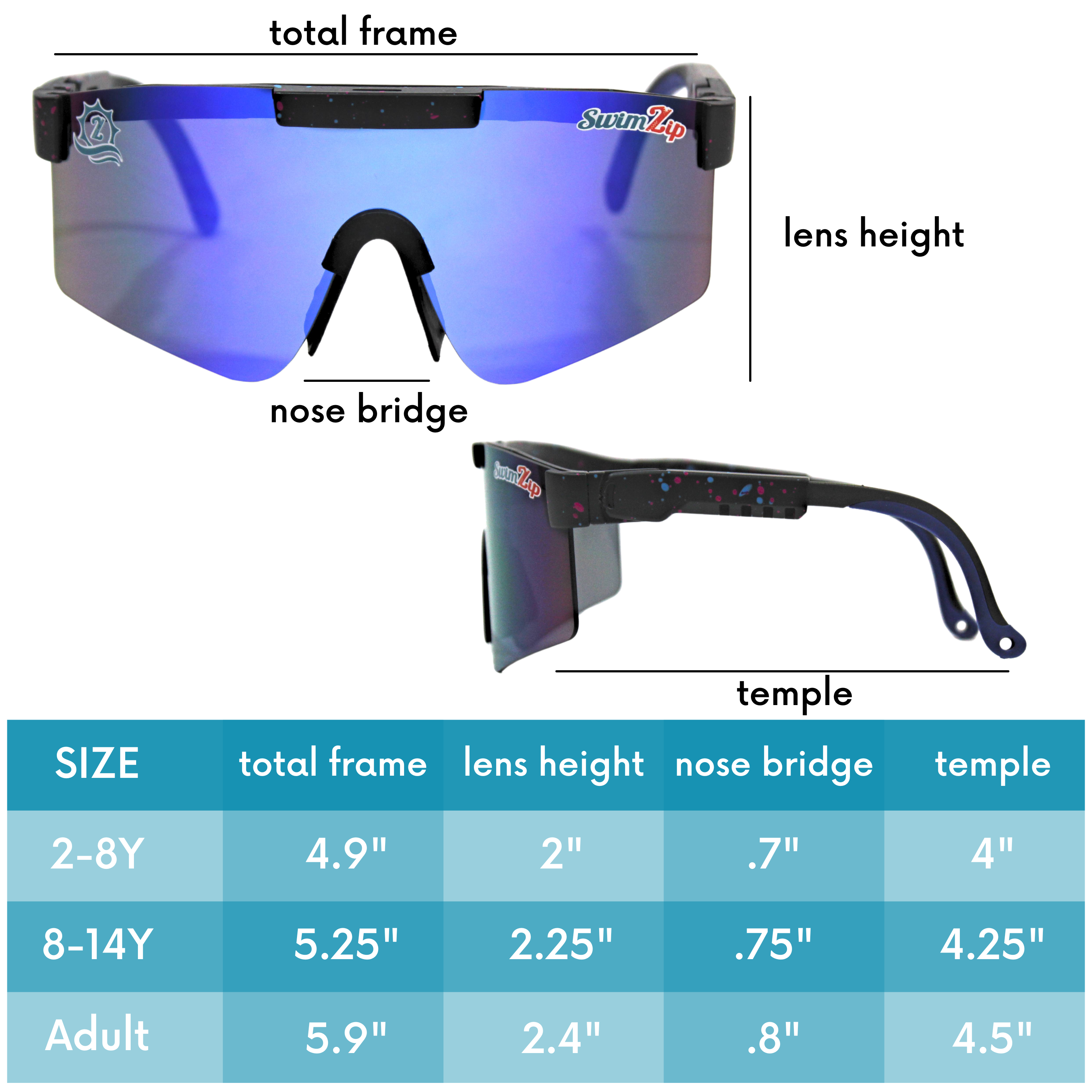 Viper Style UV Sunglasses | Sapphire Sea-SwimZip UPF 50+ Sun Protective Swimwear & UV Zipper Rash Guards-pos10