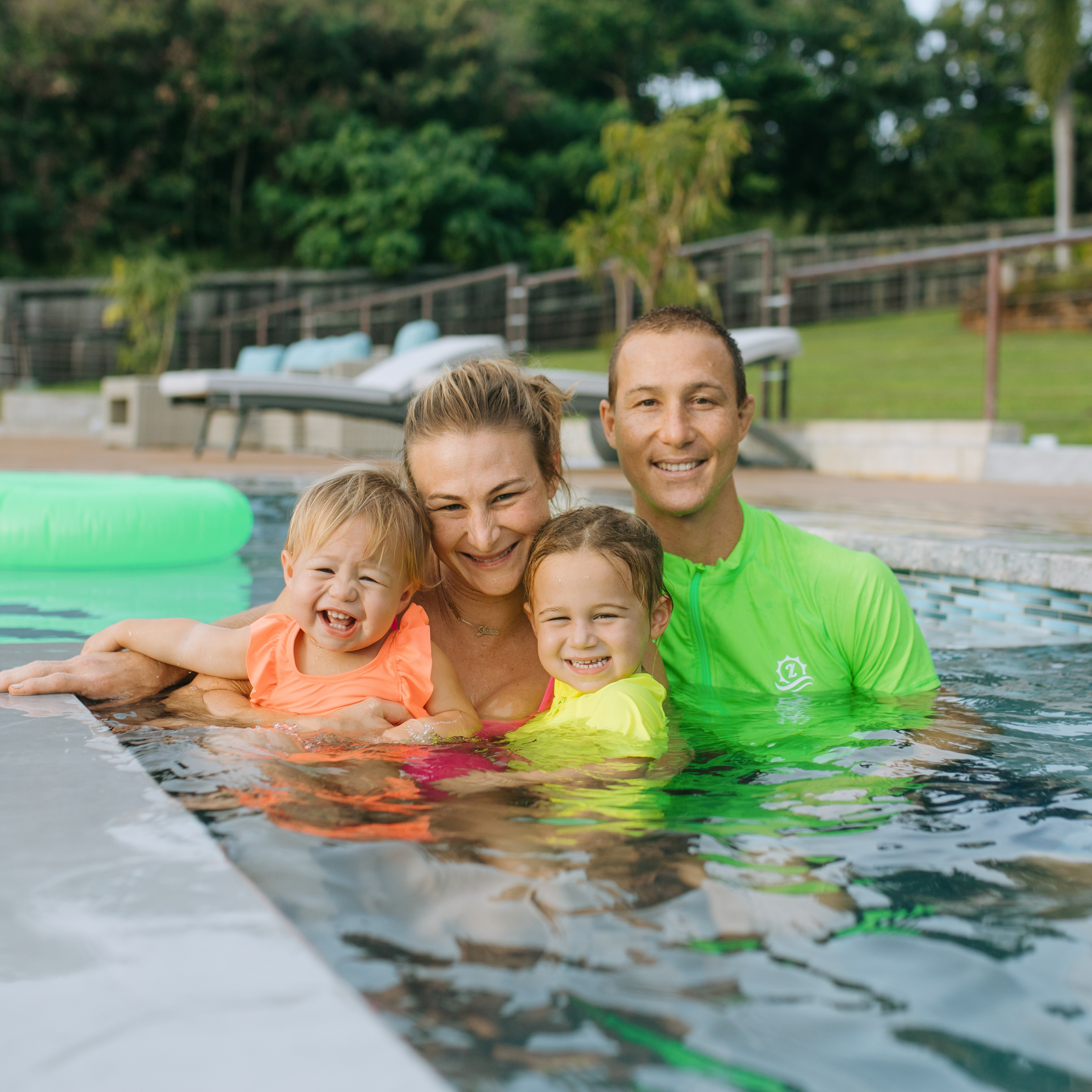 Kids Short Sleeve Zipper Rash Guard Swim Shirt | “Neon Yellow”-SwimZip UPF 50+ Sun Protective Swimwear & UV Zipper Rash Guards-pos10