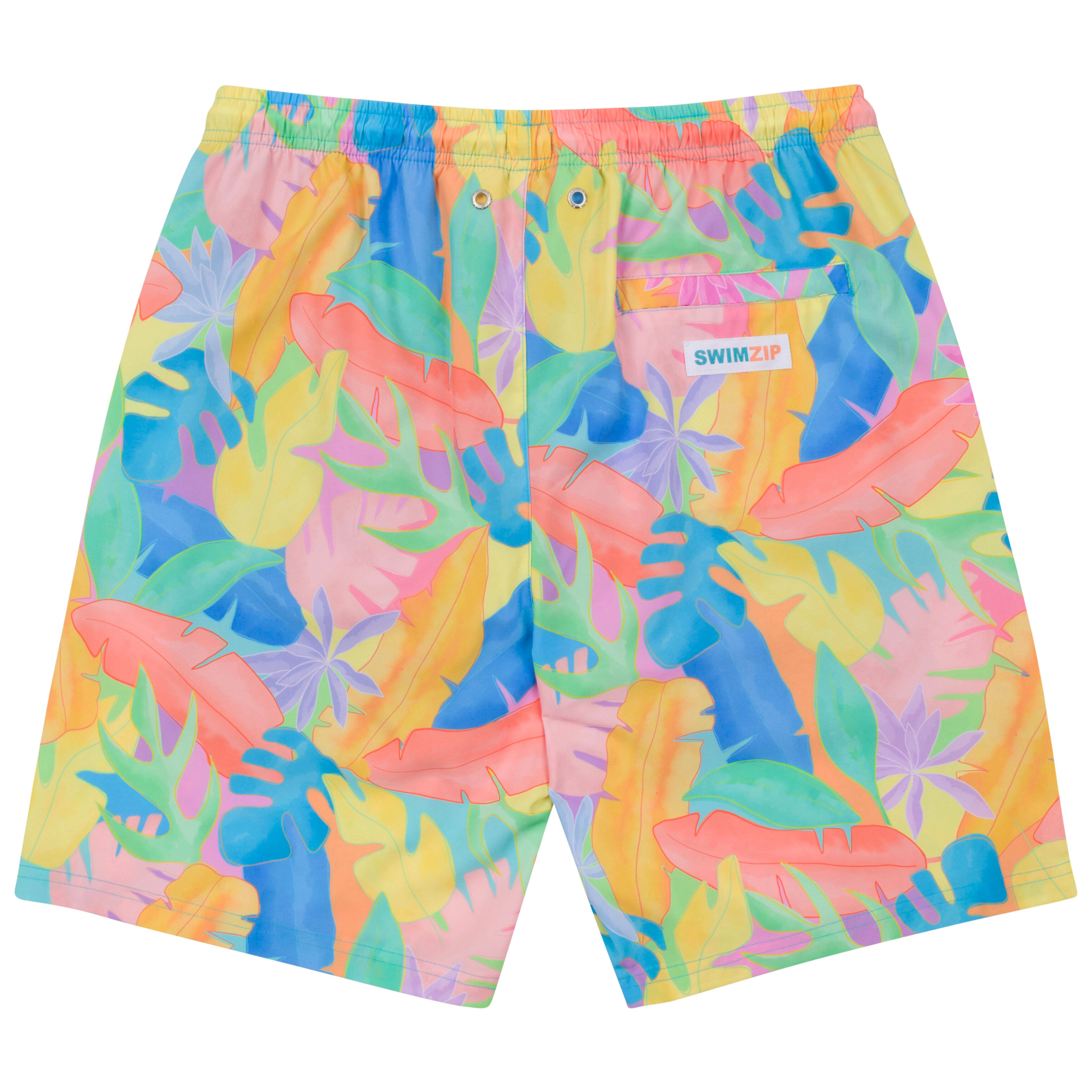 Men's 8" Swim Trunks Boxer Brief Liner | "Vibrant Vacay"-SwimZip UPF 50+ Sun Protective Swimwear & UV Zipper Rash Guards-pos15