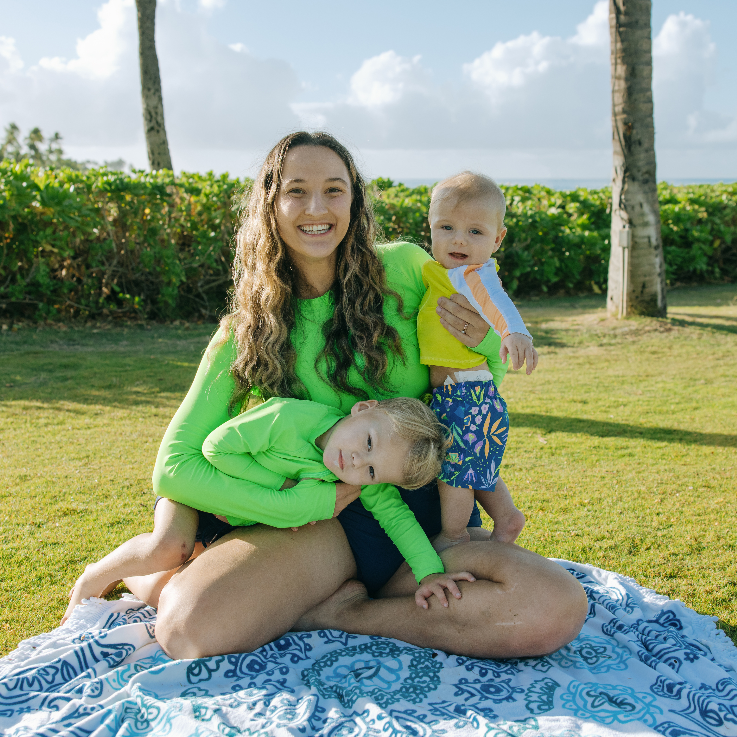 Women's Long Sleeve Crop Rash Guard | “Neon Green”-SwimZip UPF 50+ Sun Protective Swimwear & UV Zipper Rash Guards-pos6