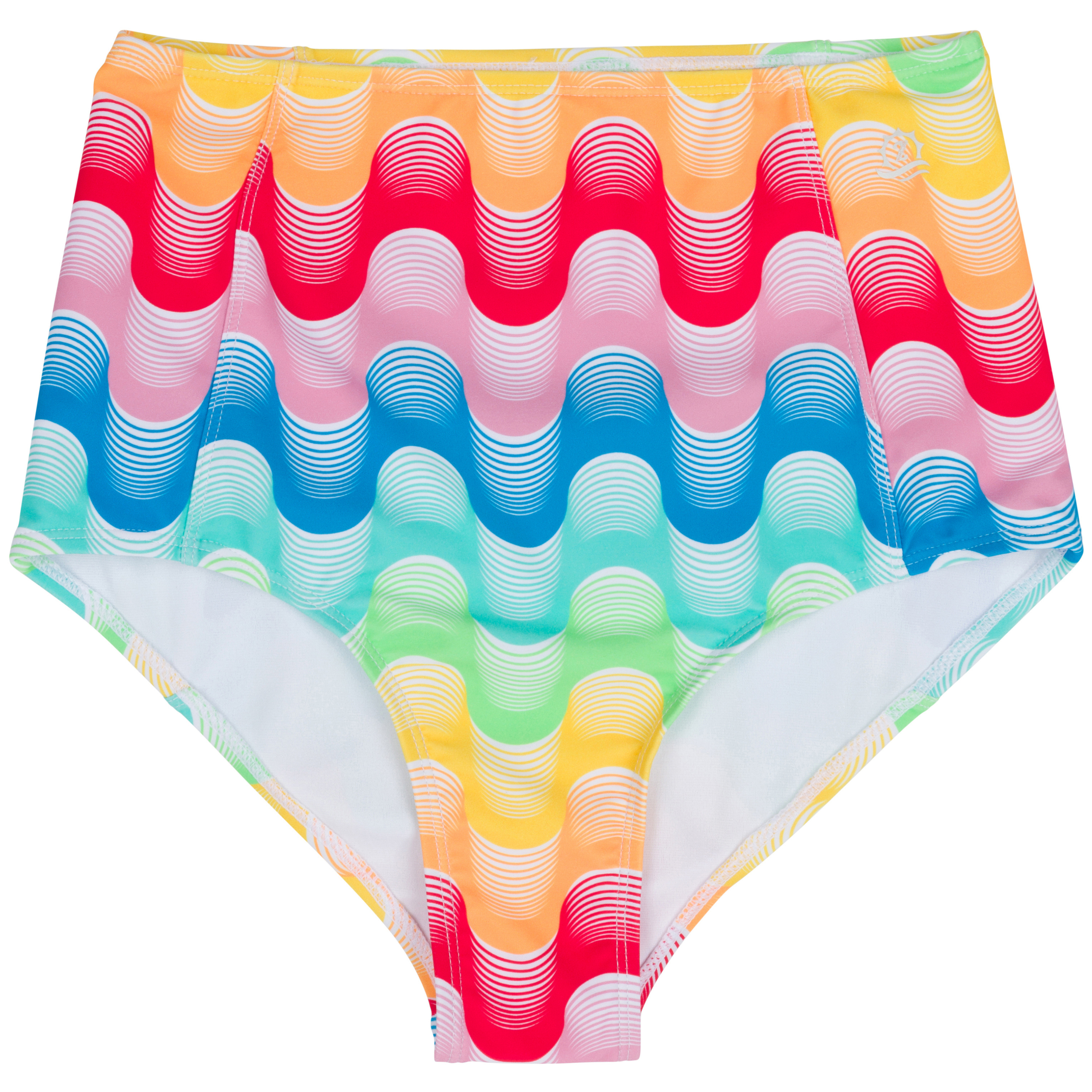 Women's High Waist Bikini Bottoms | "Surf's Up"-XS-Surf's Up-SwimZip UPF 50+ Sun Protective Swimwear & UV Zipper Rash Guards-pos1
